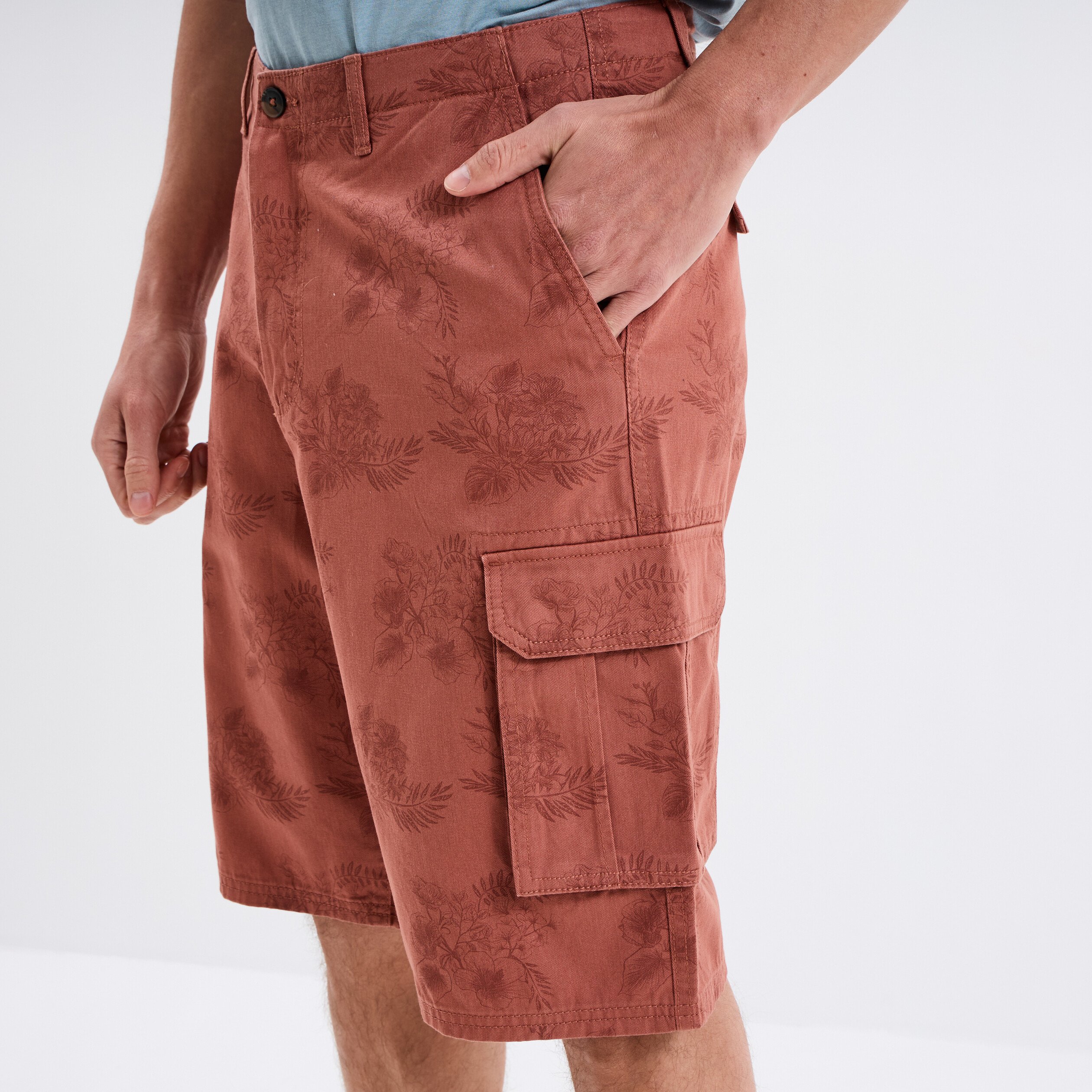bermuda cargo coton vieux rose homme Bermuda cargo coton vieux rose homme