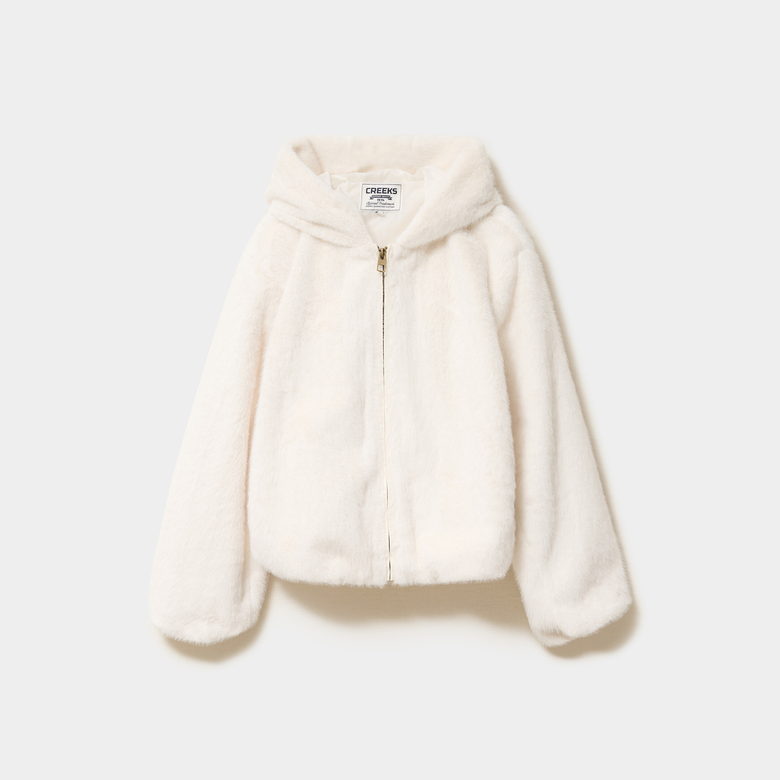 Veste imitation fourrure à capuche creme femme La Halle