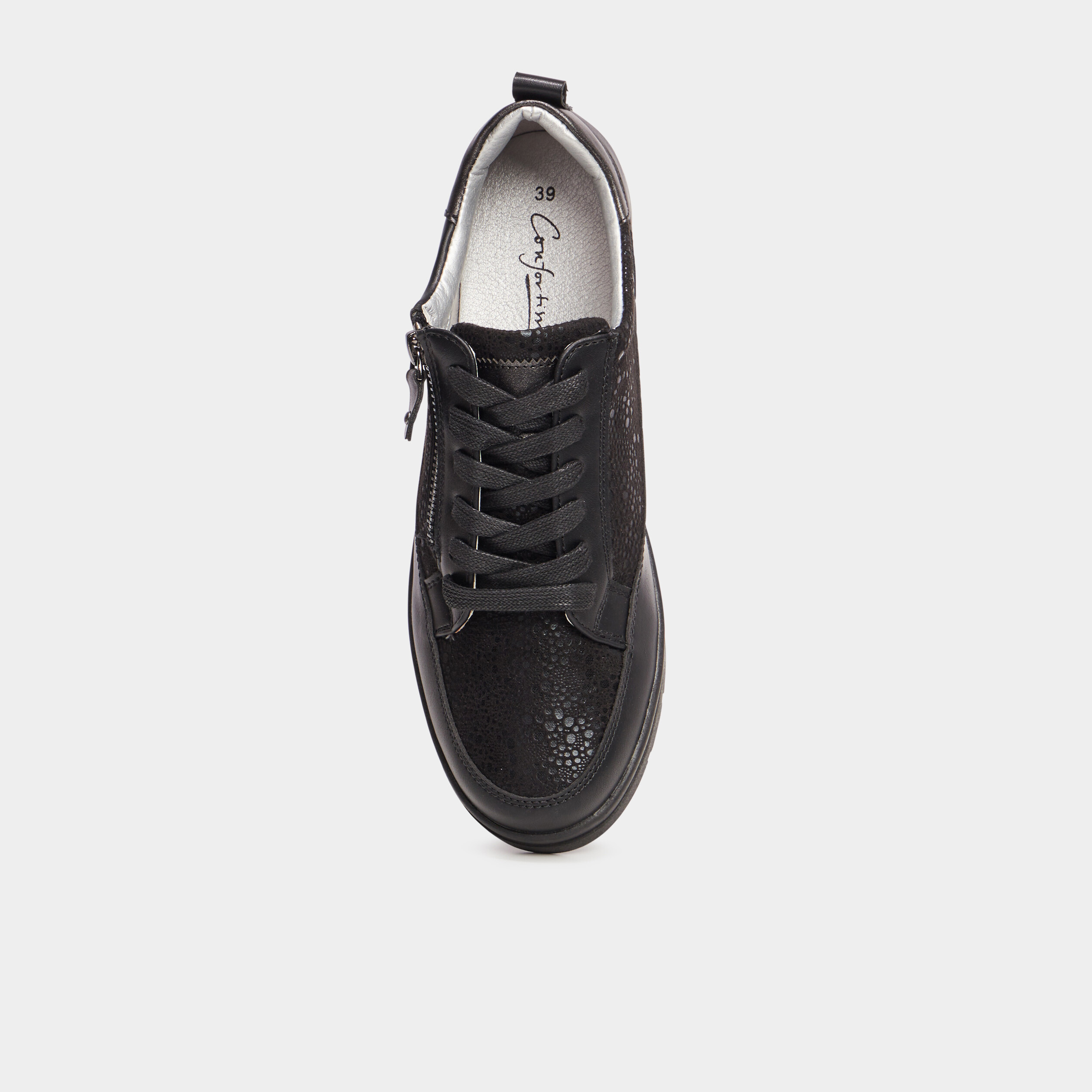 tennis basses pied large confortissimo noir femme Tennis basses pied large Confortissimo noir femme