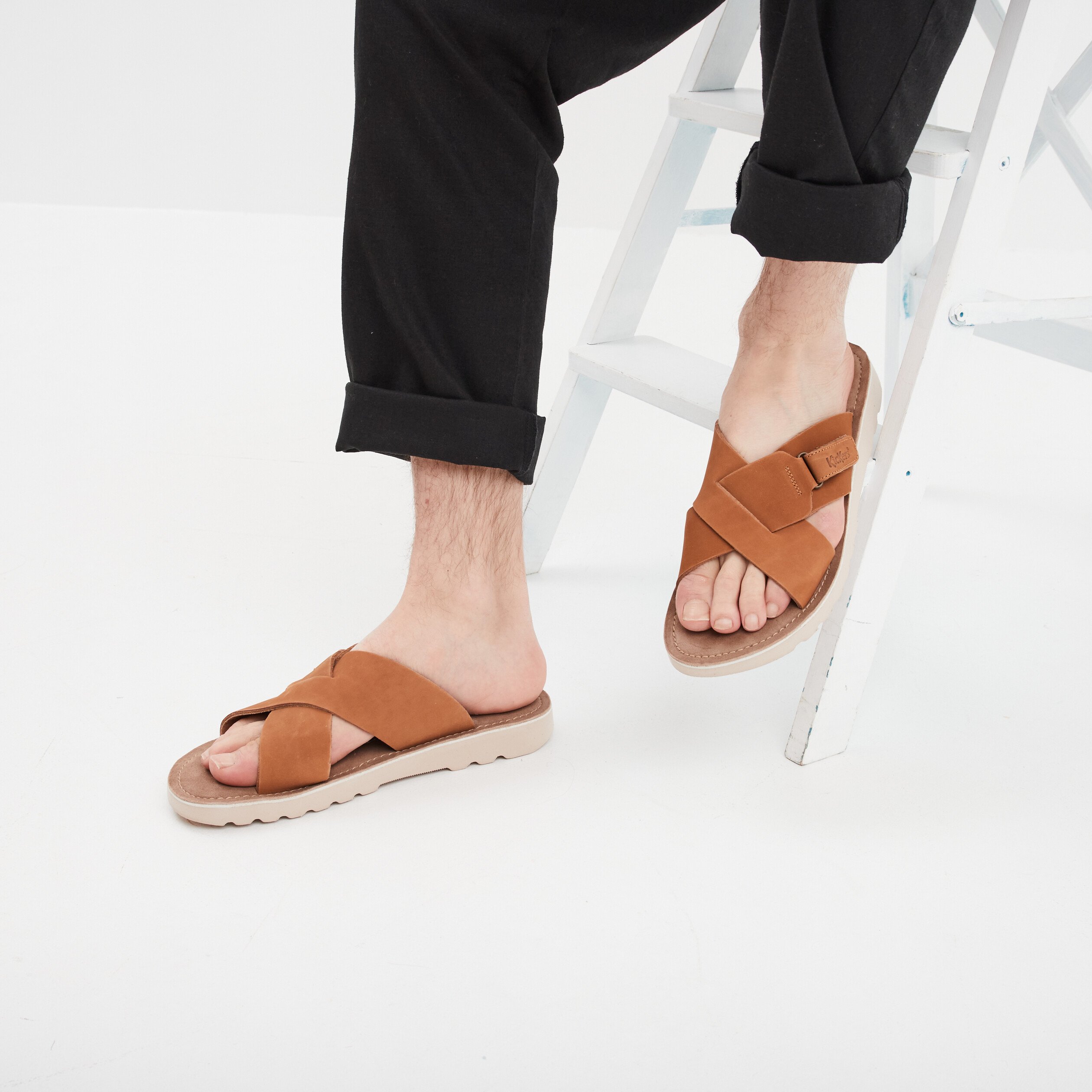 sandales en cuir sable homme Sandales en cuir sable homme