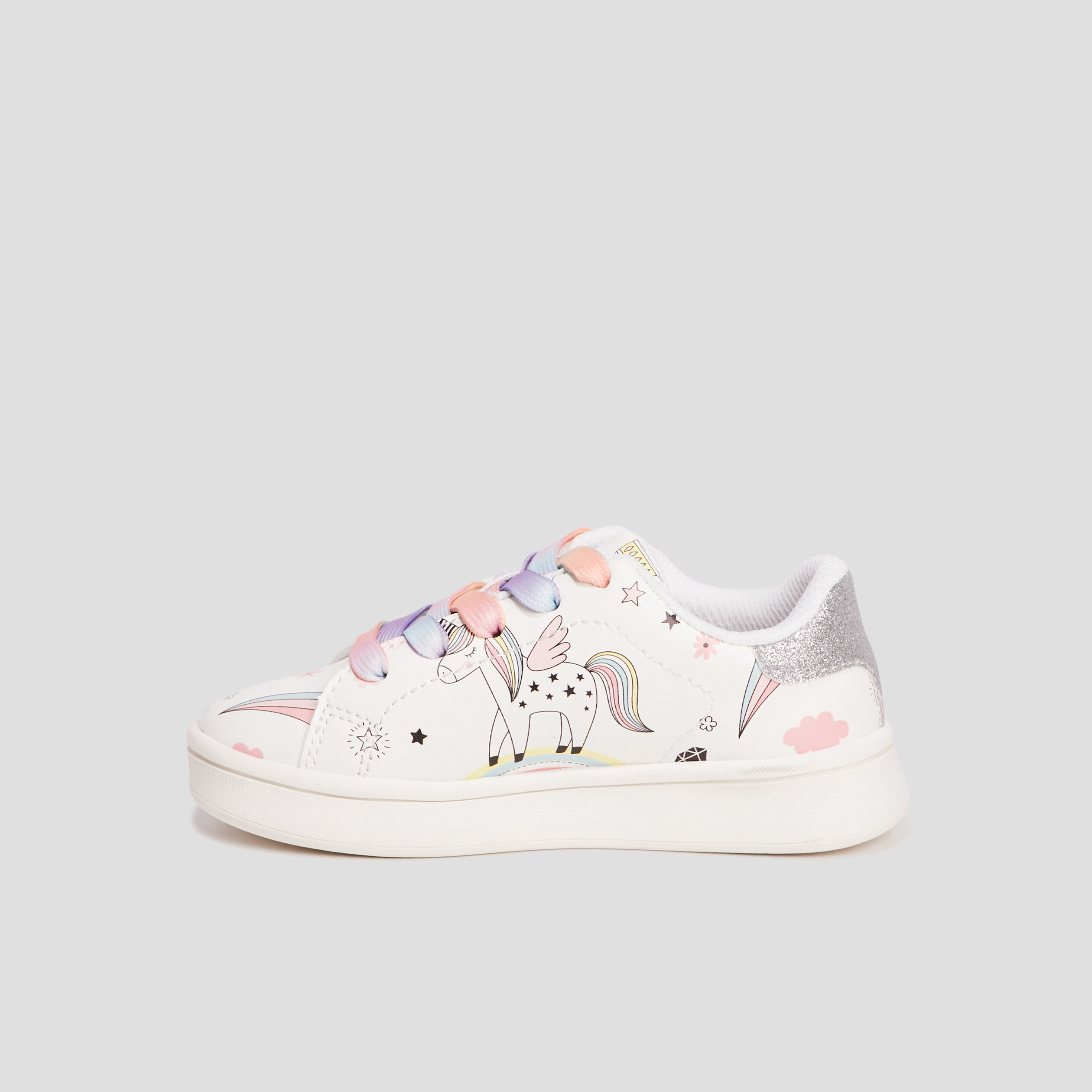 Baskets tennis à lacets blanc fille