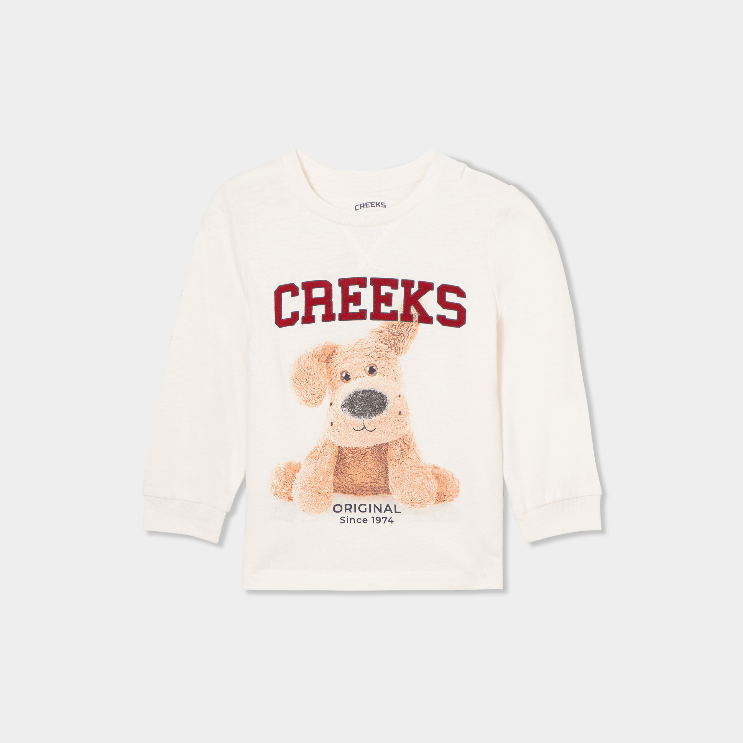 T-shirt manches longues coton Creeks blanc bébé garçon