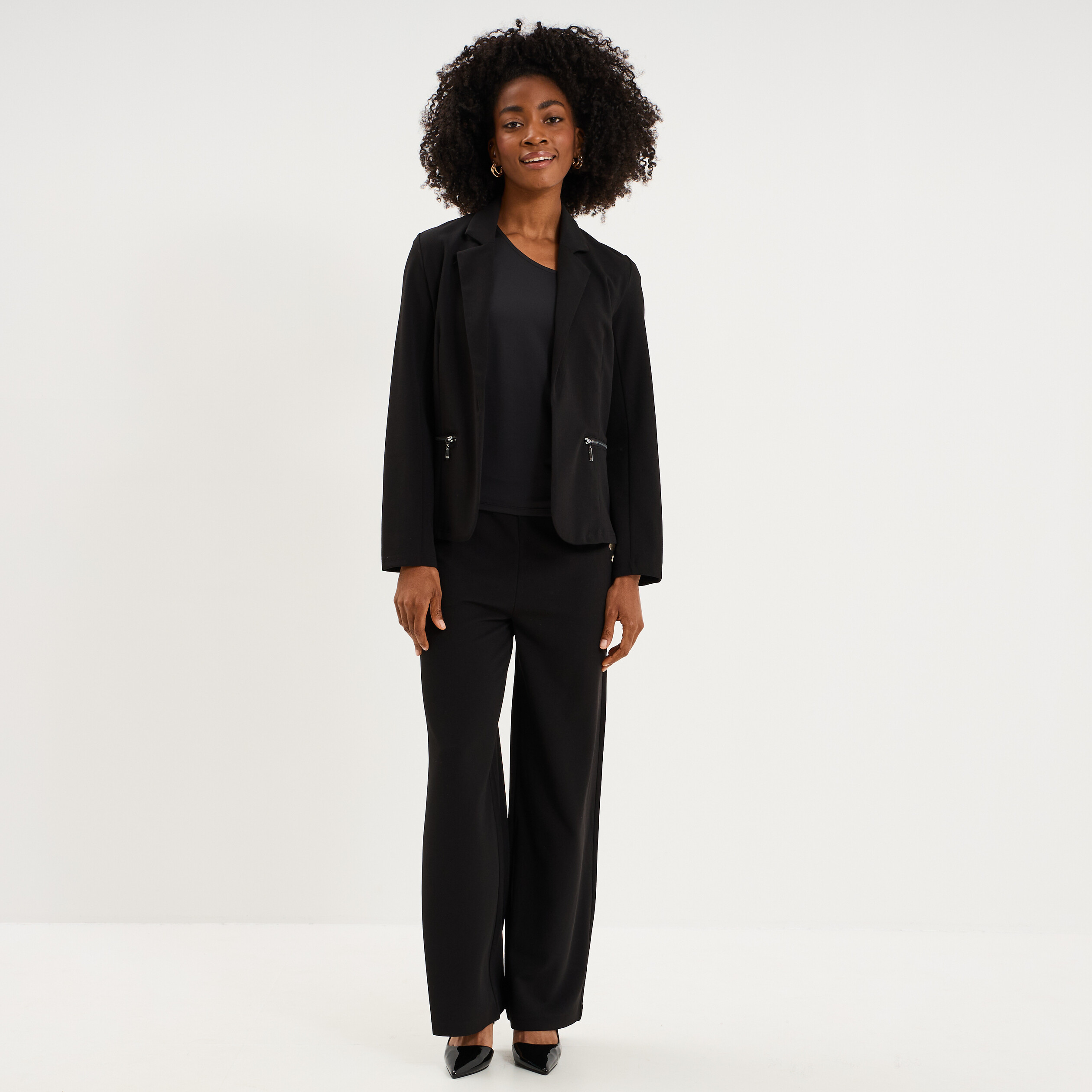 T-shirt asym&eacute;trique avec broche noir femme