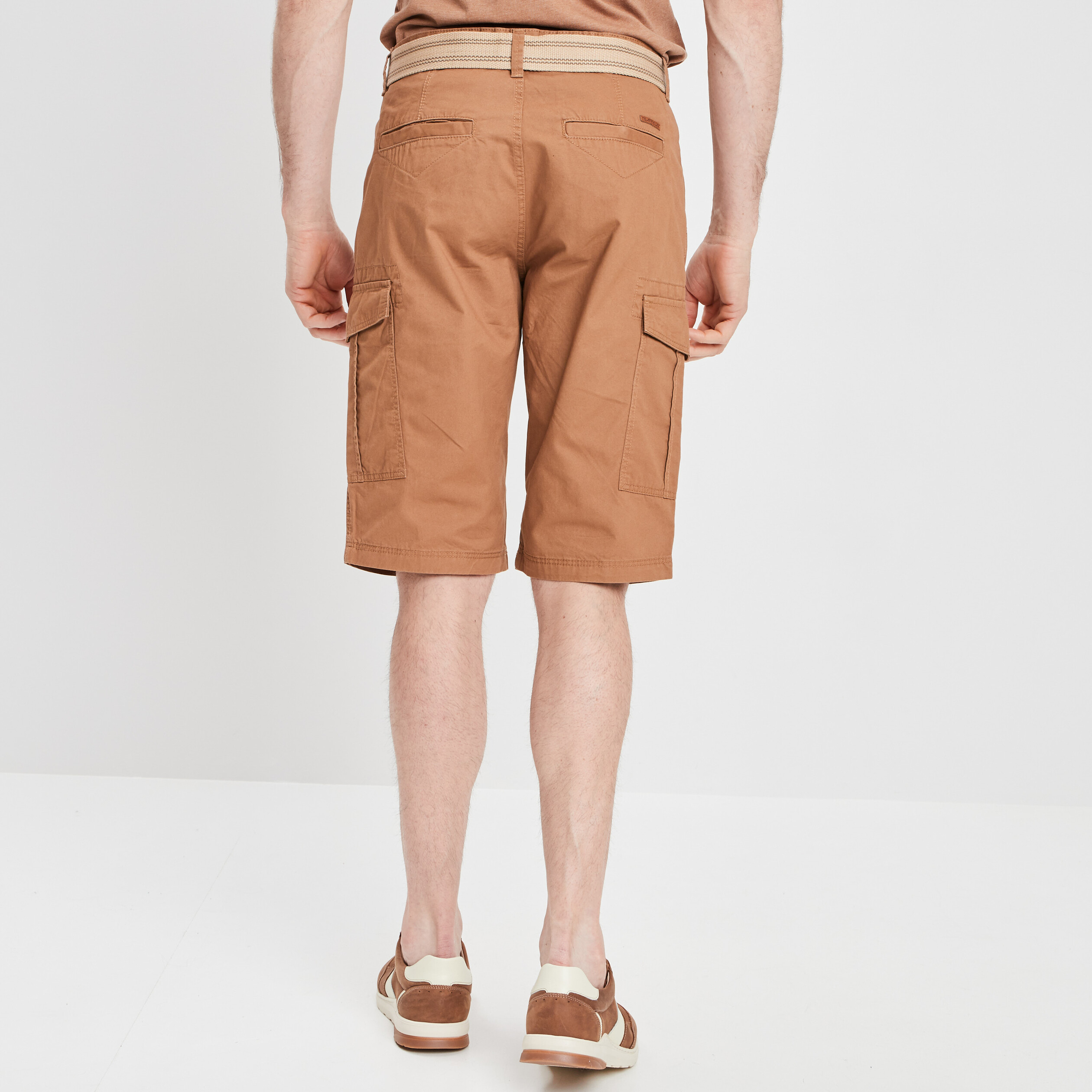 Bermuda cargo ceinturé camel homme