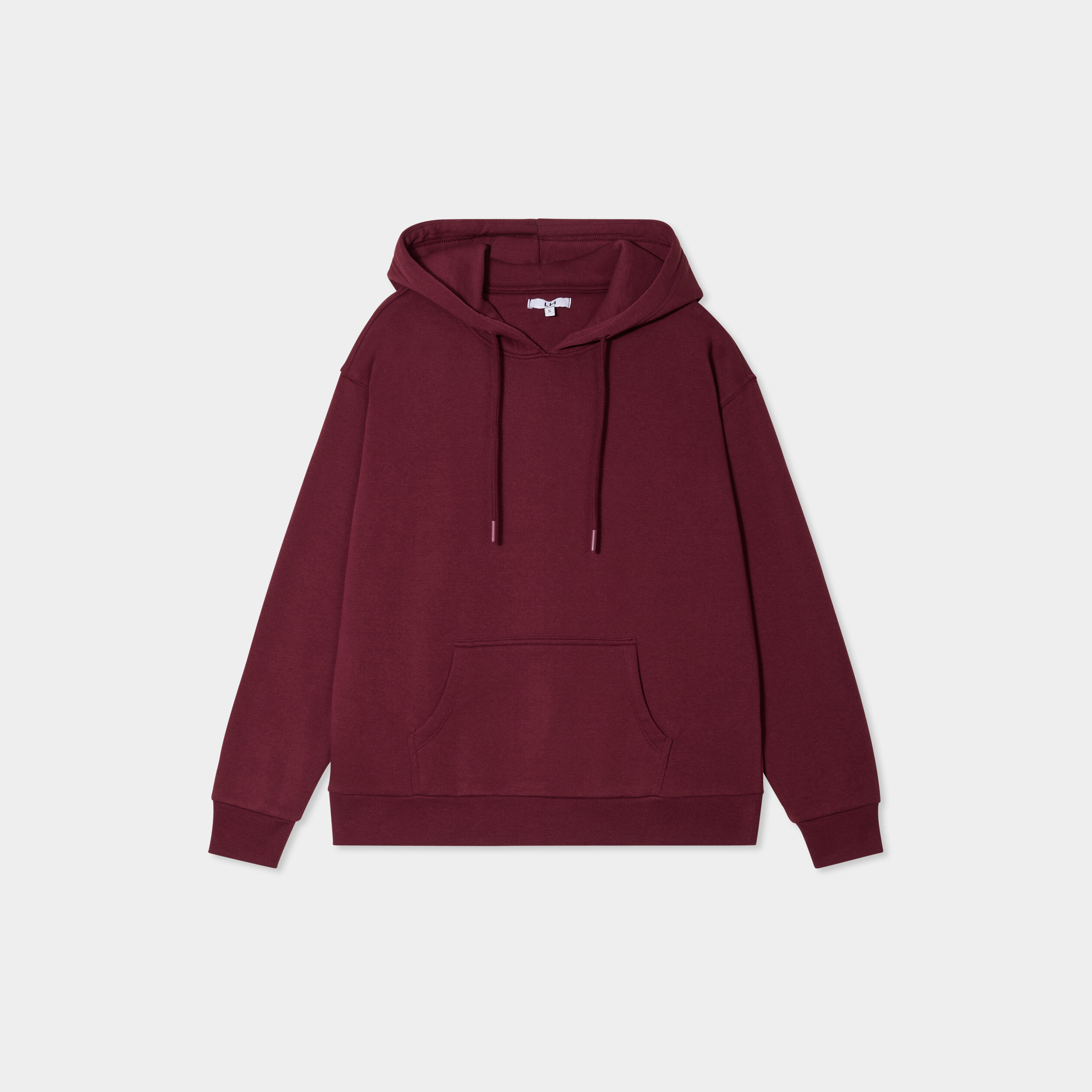Sweat hoodie molleton &agrave; capuche bordeaux femme