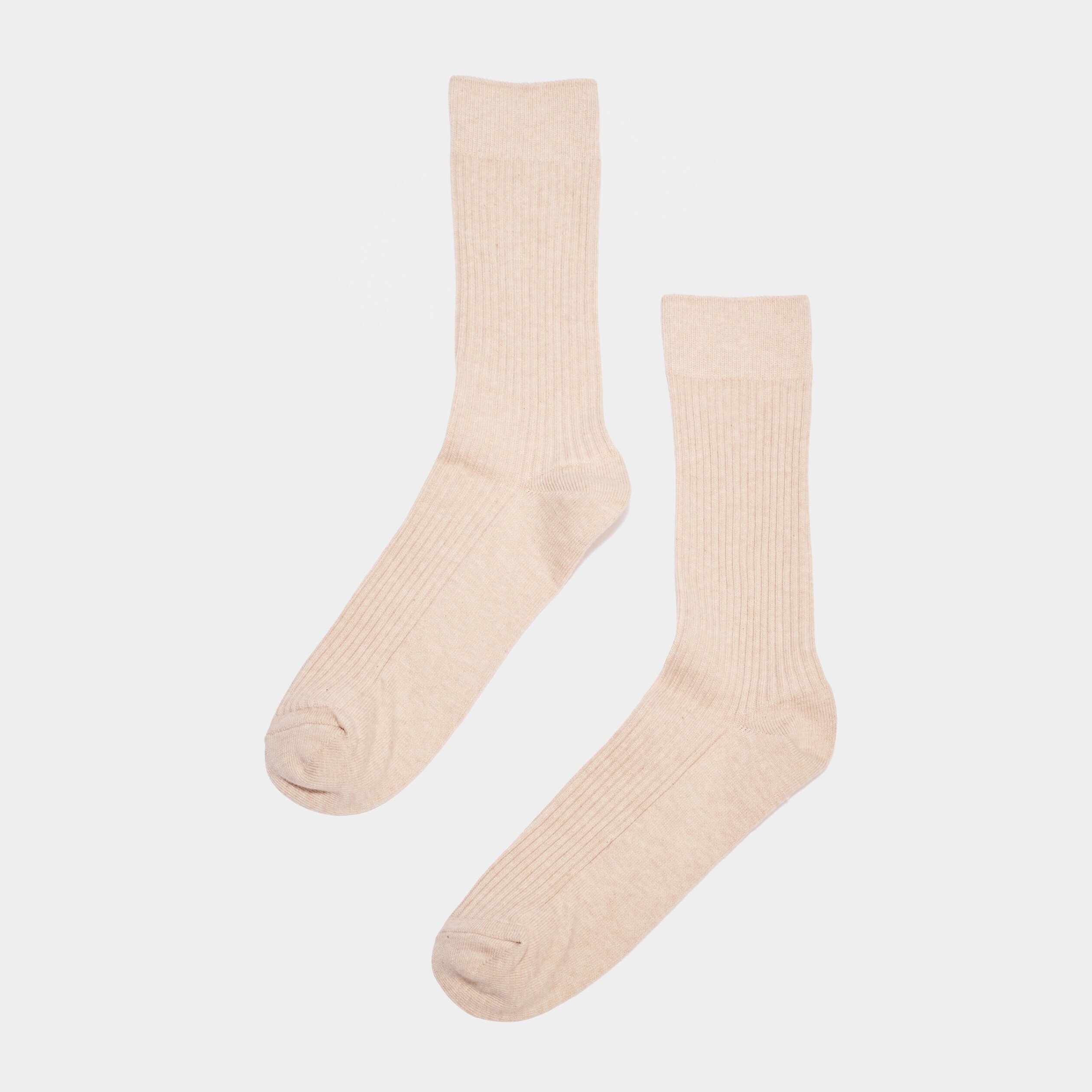 lot 2 paires chaussettes cotelees beige homme Lot 2 paires chaussettes côtelées beige homme