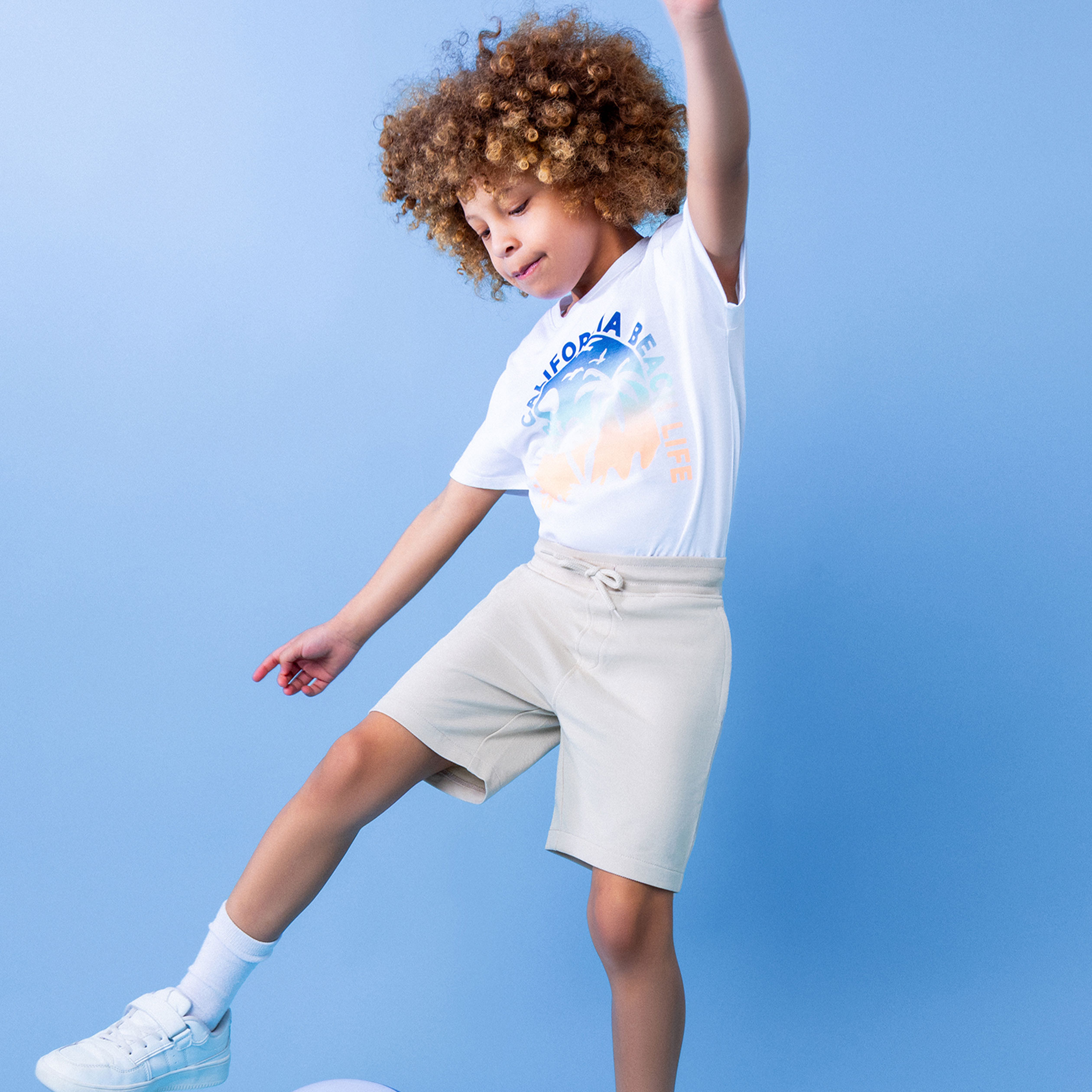 Ensemble short et t-shirt coton blanc garçon