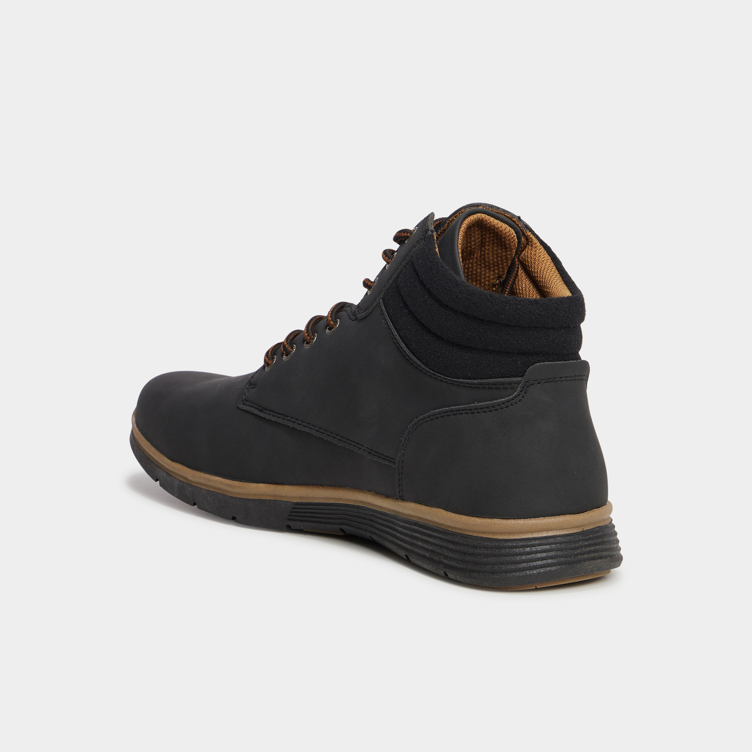 Bottines montantes &agrave; lacets noir homme