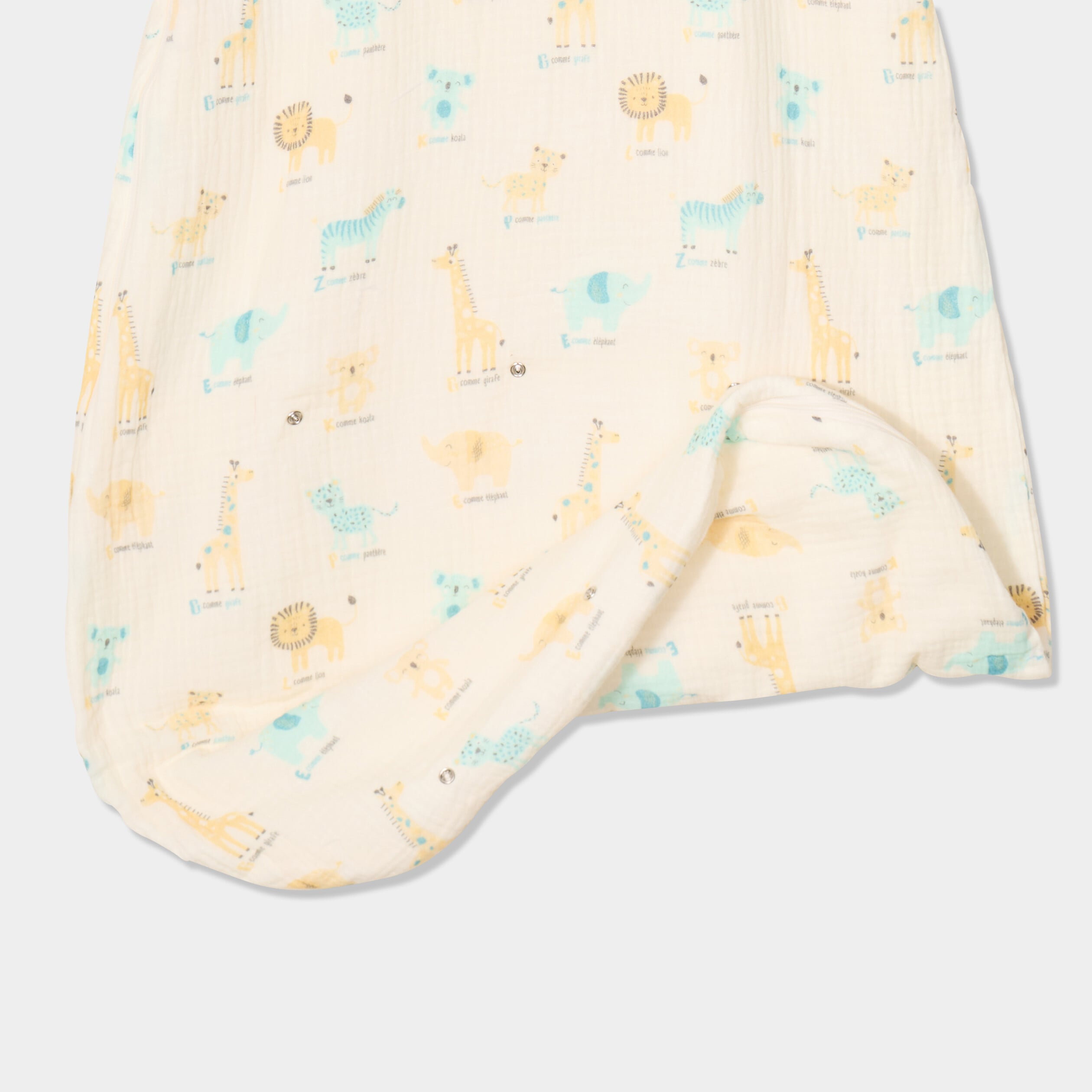 Gigoteuse TOG 1 ajustable gaze de coton creme b&eacute;b&eacute; gar&ccedil;on