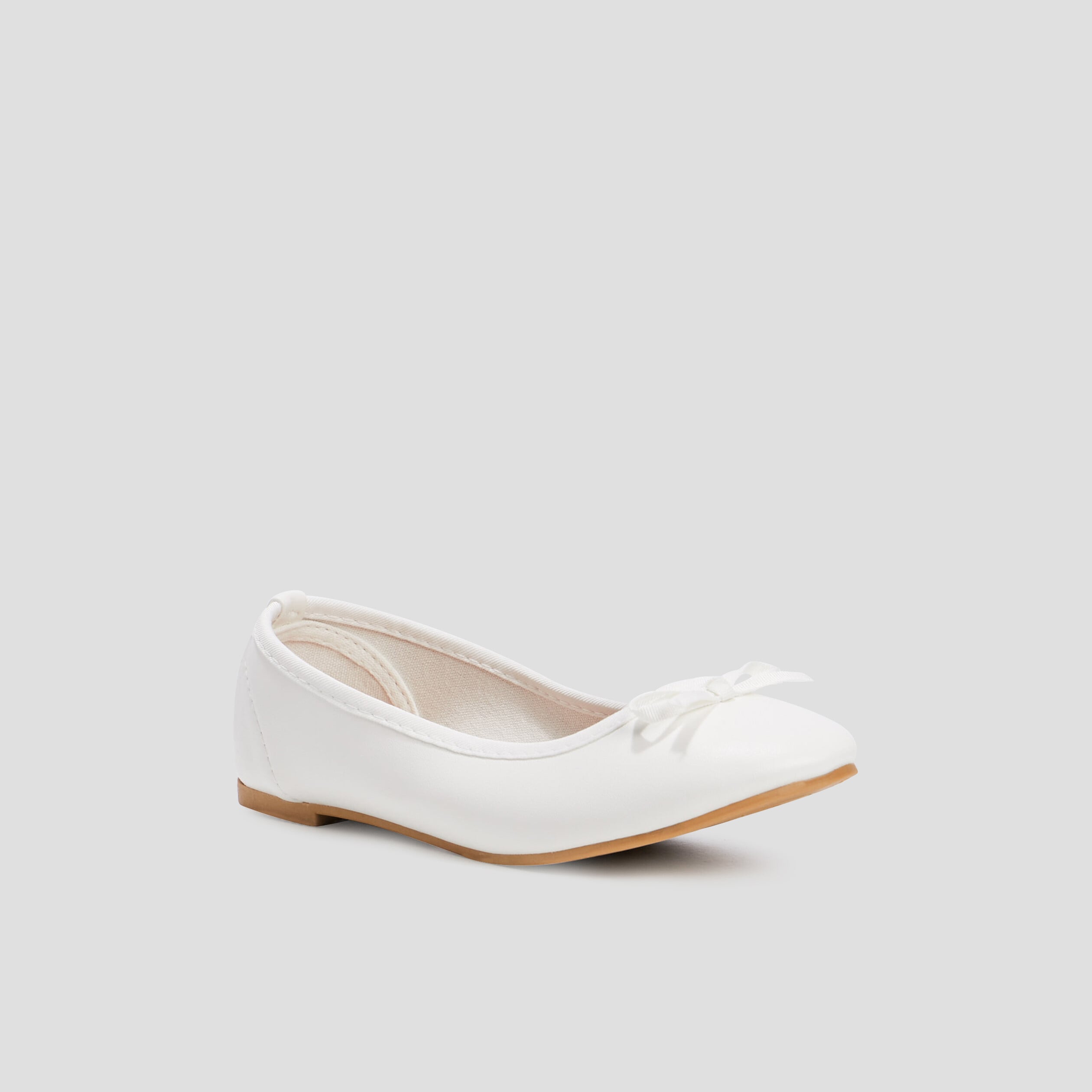Ballerines &agrave; noeuds blanc fille