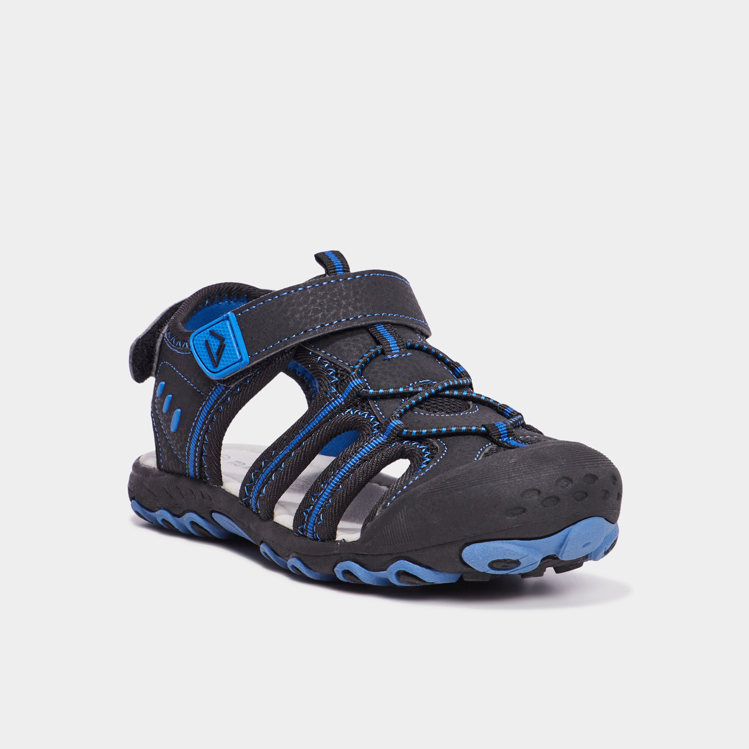 Sandales &agrave; bout renforc&eacute; avec scratchs bleu gar&ccedil;on