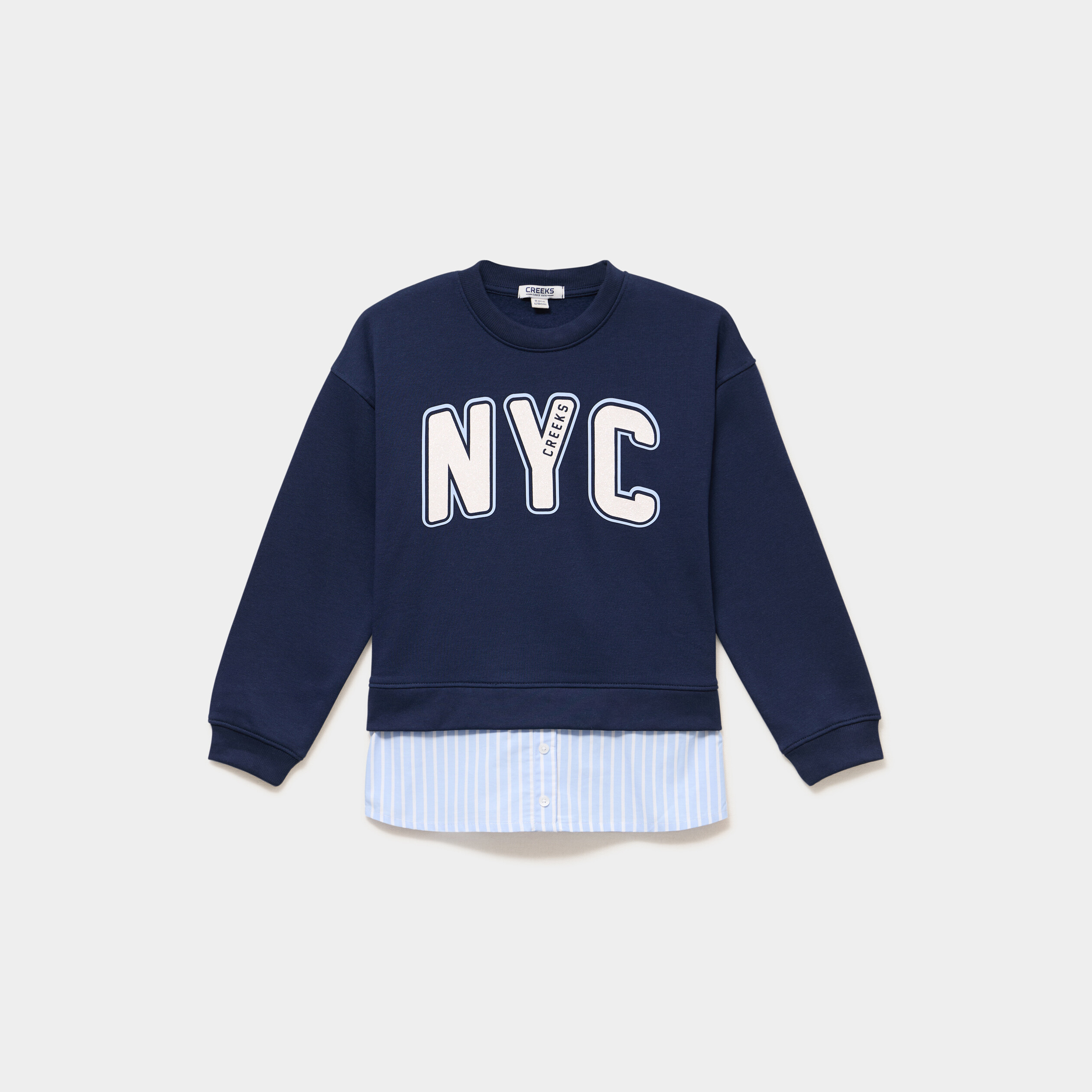 Sweat effet 2-en-1 oversize bleu marine fille