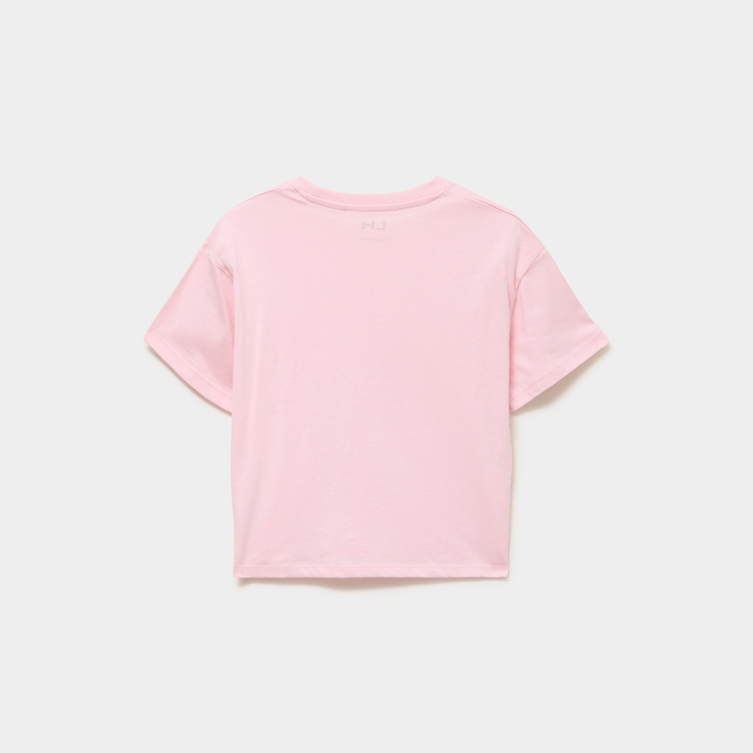 T-shirt manches courtes coton rose clair fille