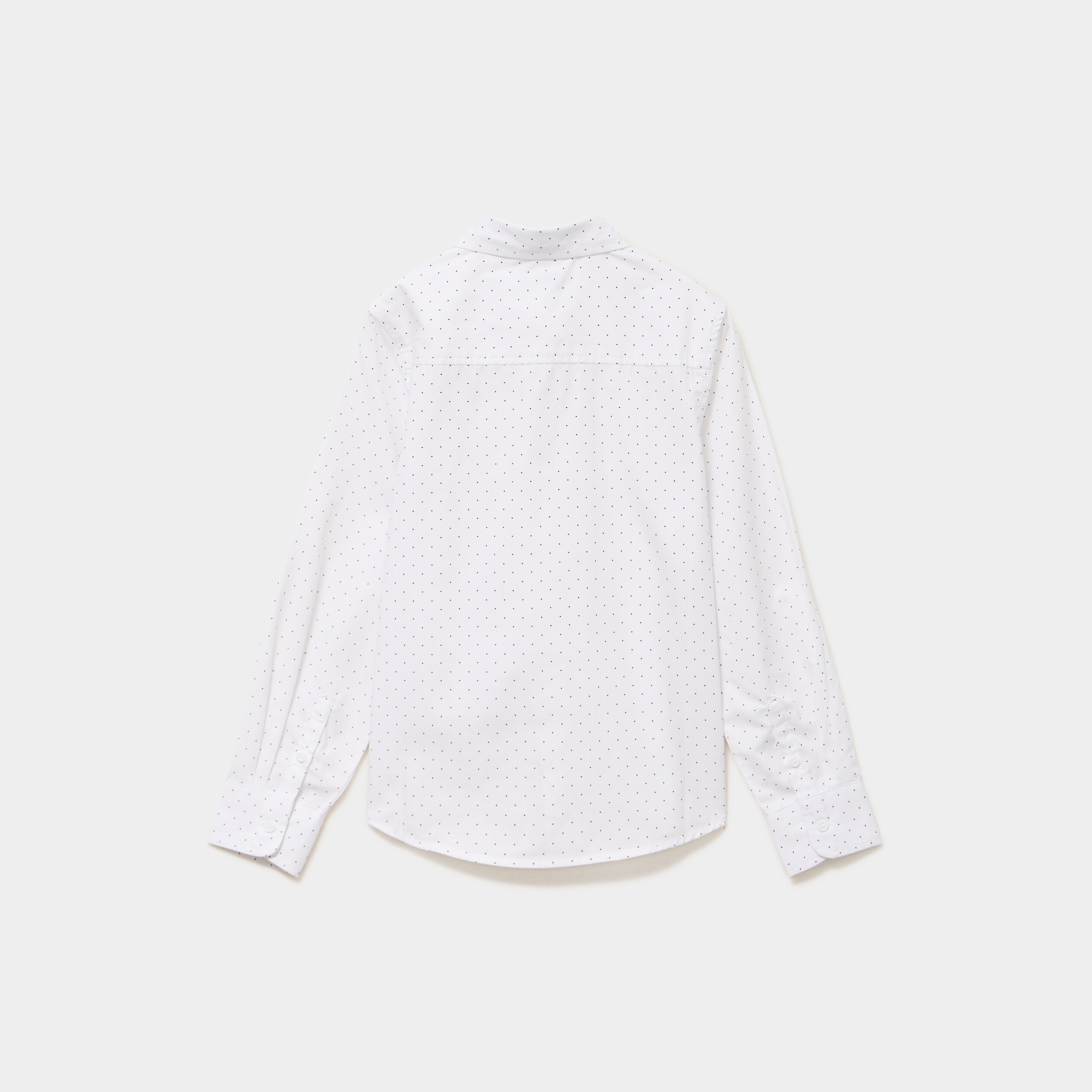 Chemise droite &agrave; manches longues blanc gar&ccedil;on