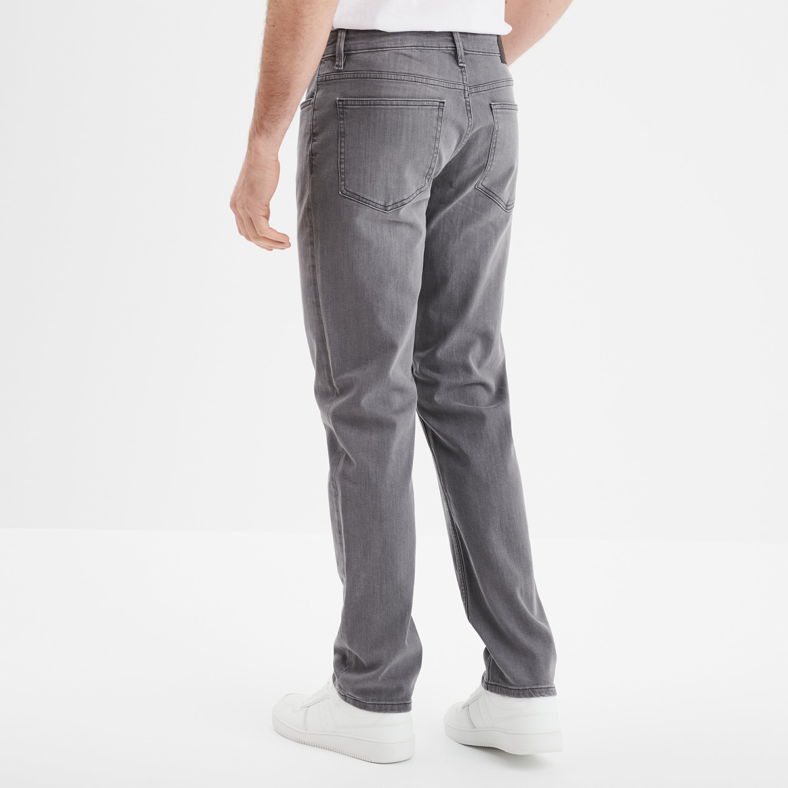 Jeans regular 5 poches denim gris homme