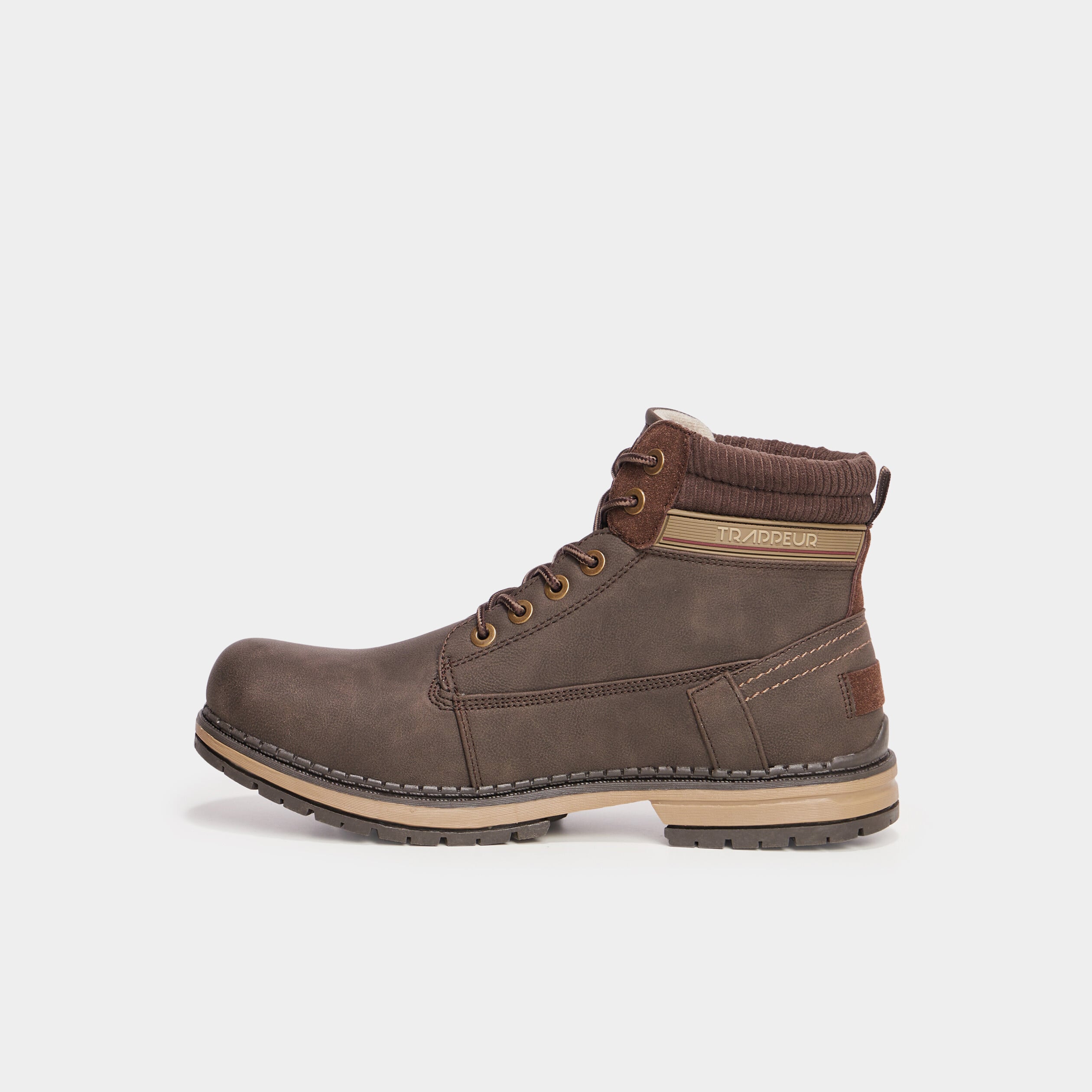 Bottines semelle crant&eacute;es marron homme
