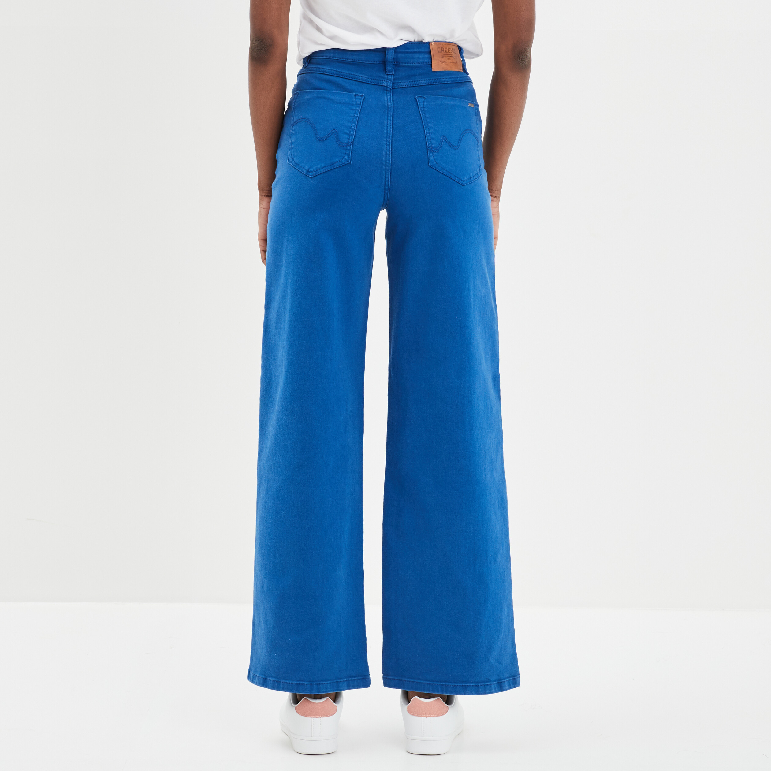 Pantalon large Creeks bleu roi femme