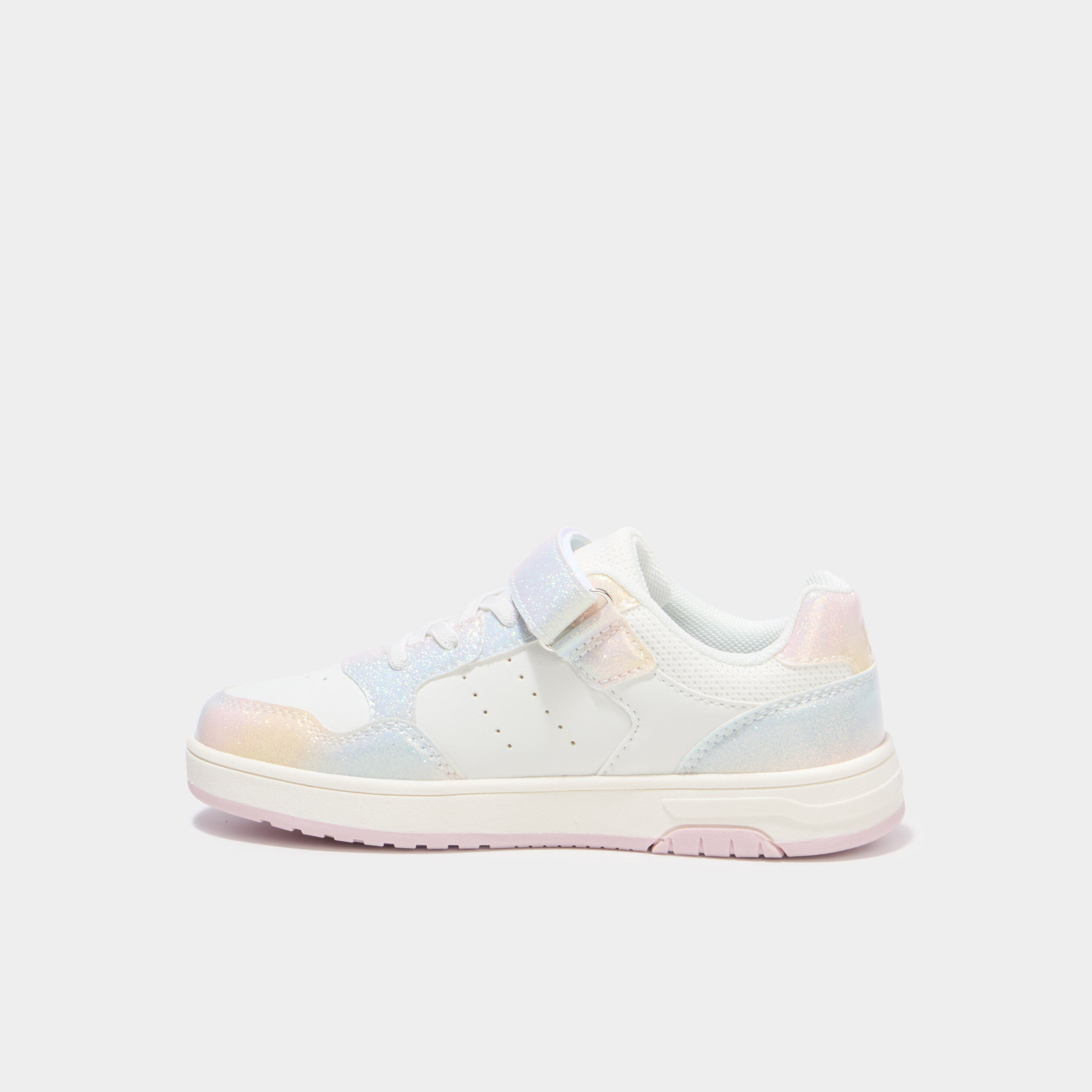Tennis basses &agrave; scratchs bout renforc&eacute; multicolore fille