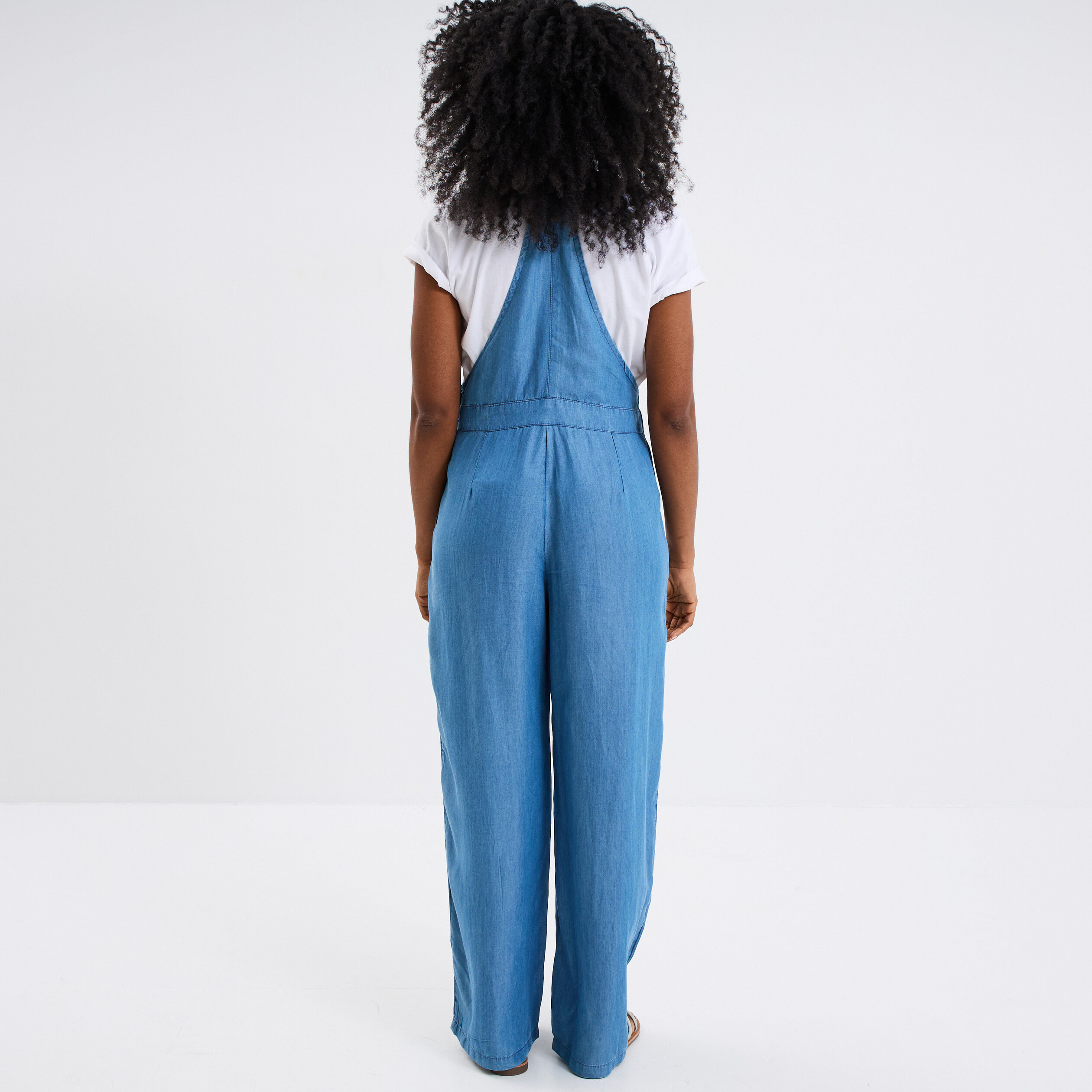 Salopette pantalon jean fluide denim double stone femme