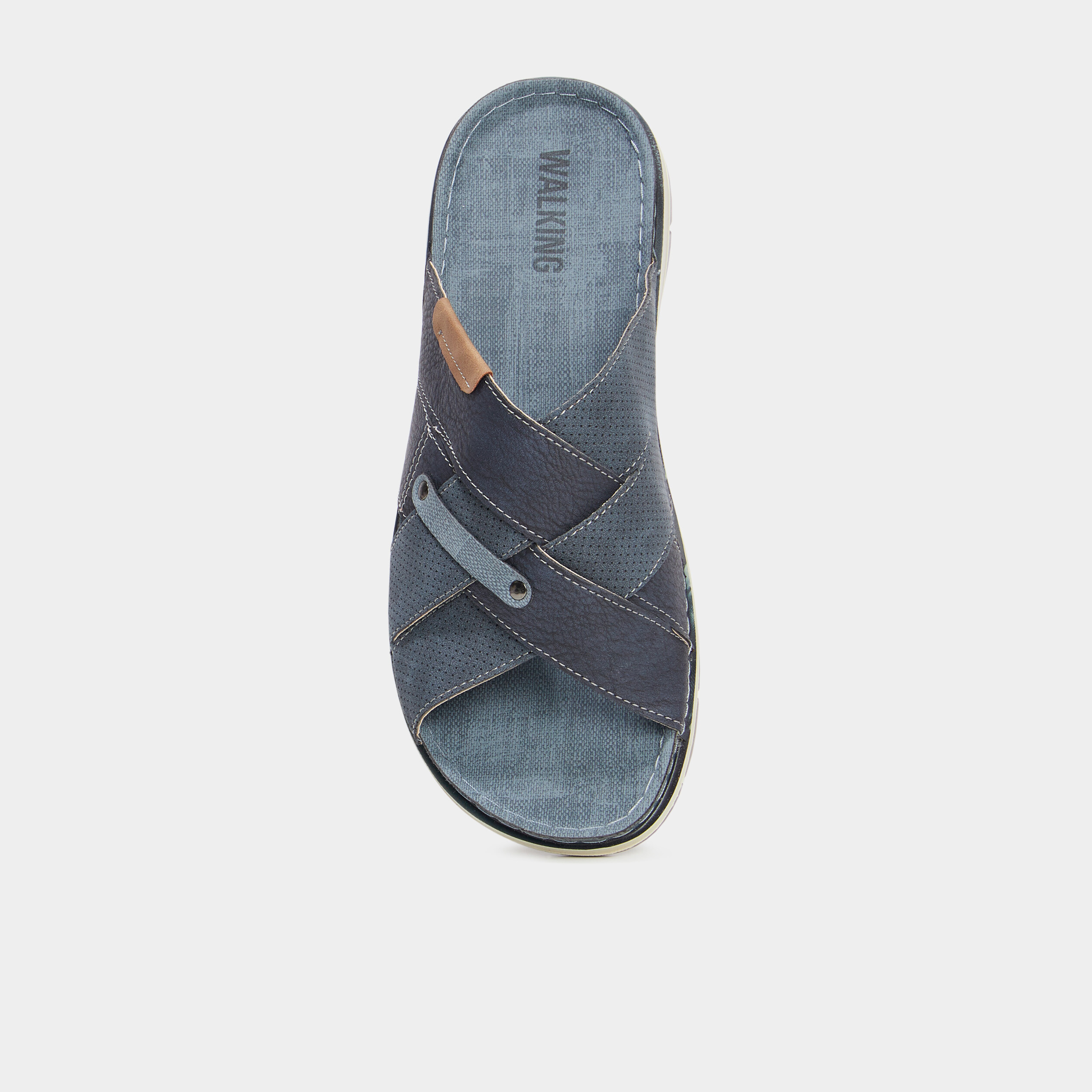 Mules brides croisées bleu homme
