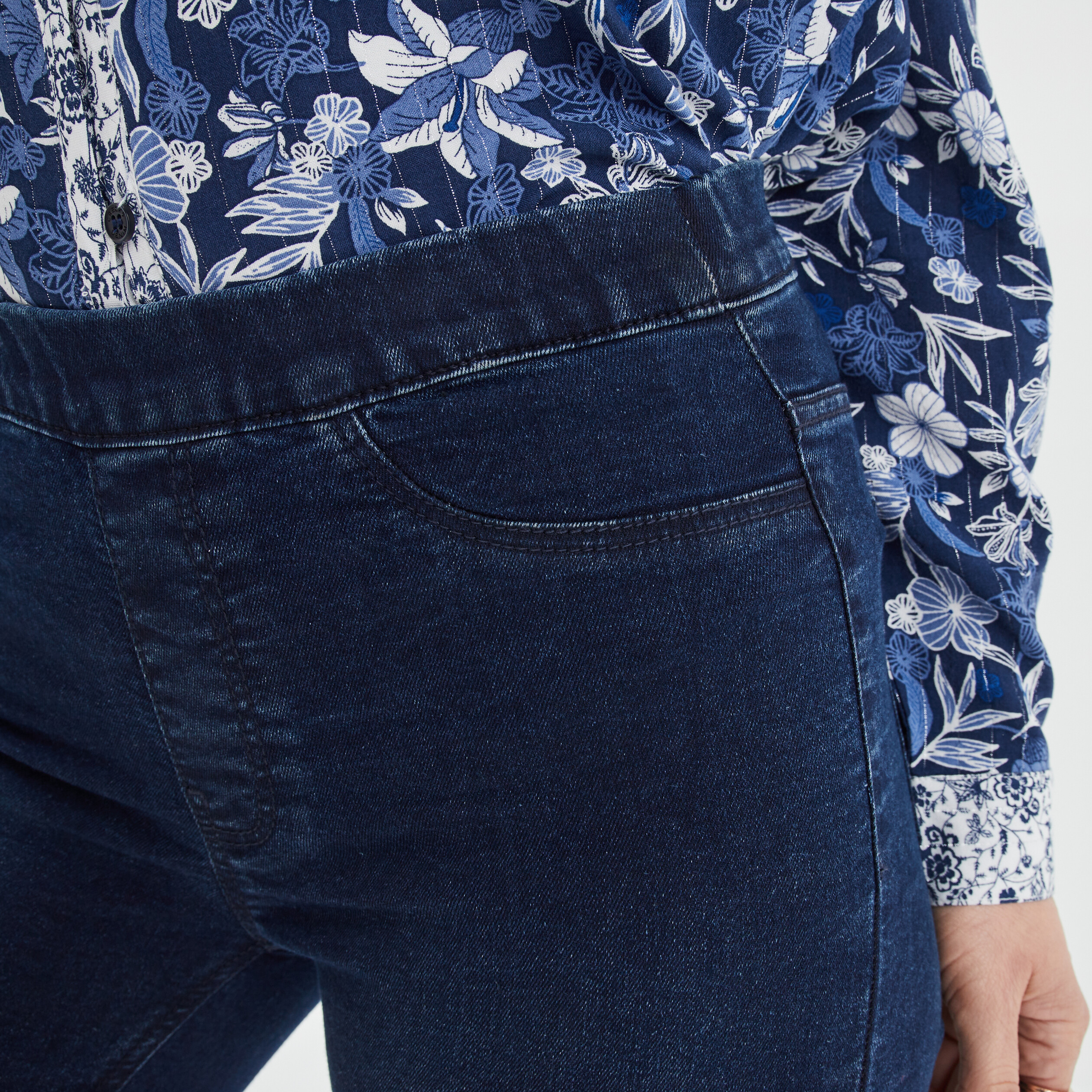 Jegging taille standard denim blue black femme