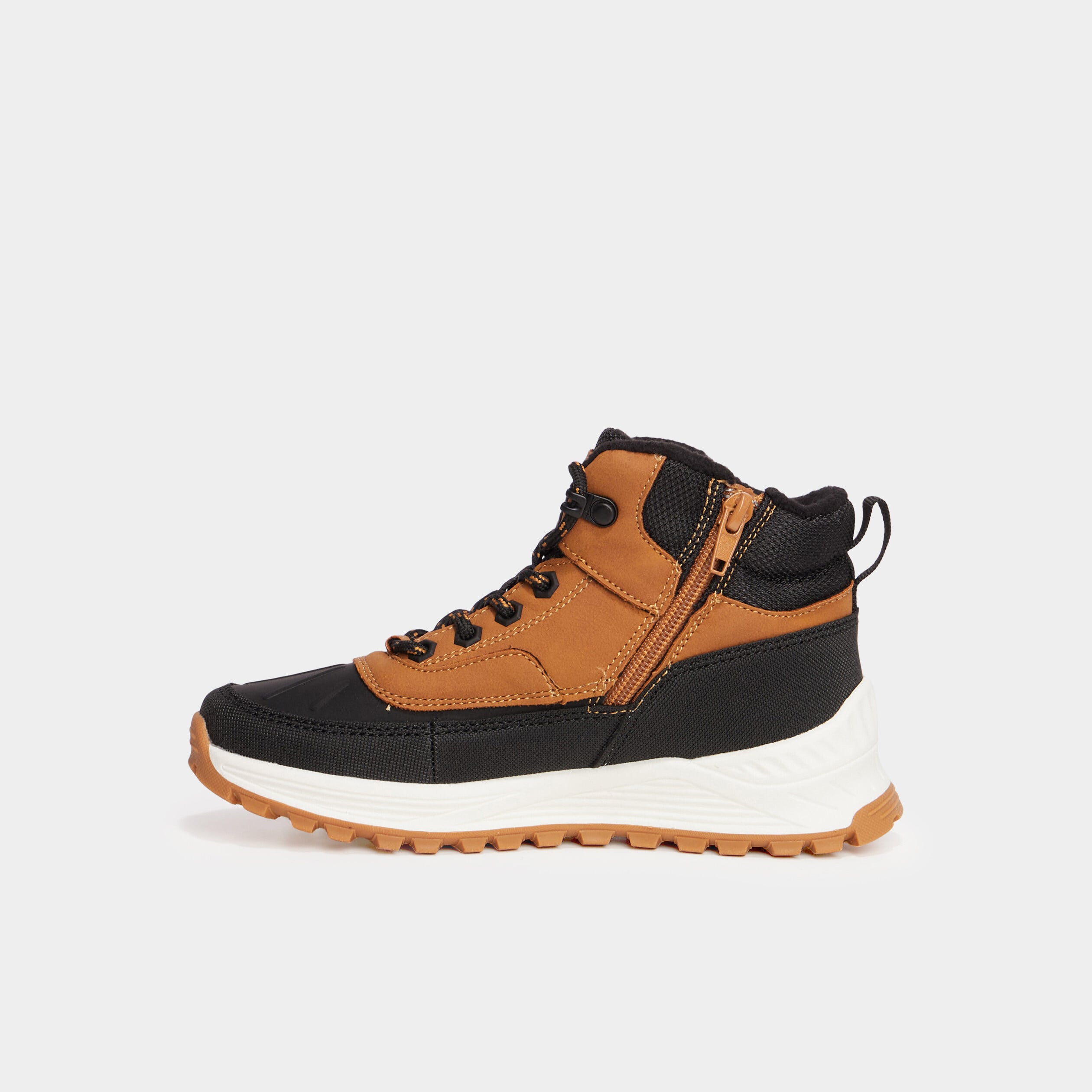 Bottines doubl&eacute;es zipp&eacute;es Trappeur jaune gar&ccedil;on
