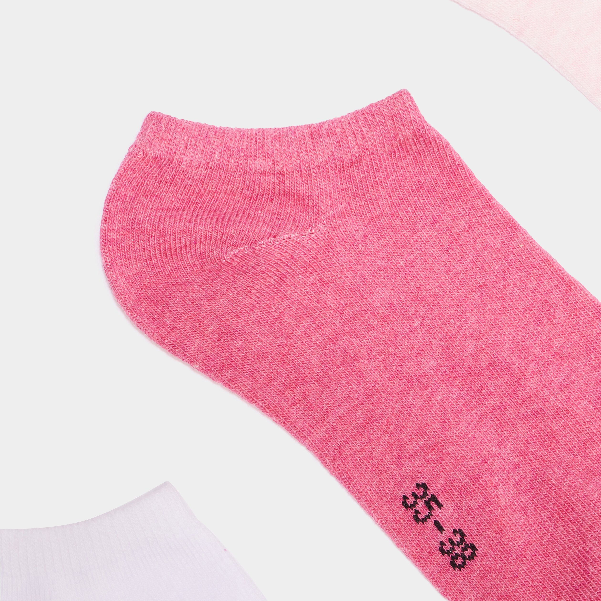 Lot 5 paires chaussettes invisibles rose mixte