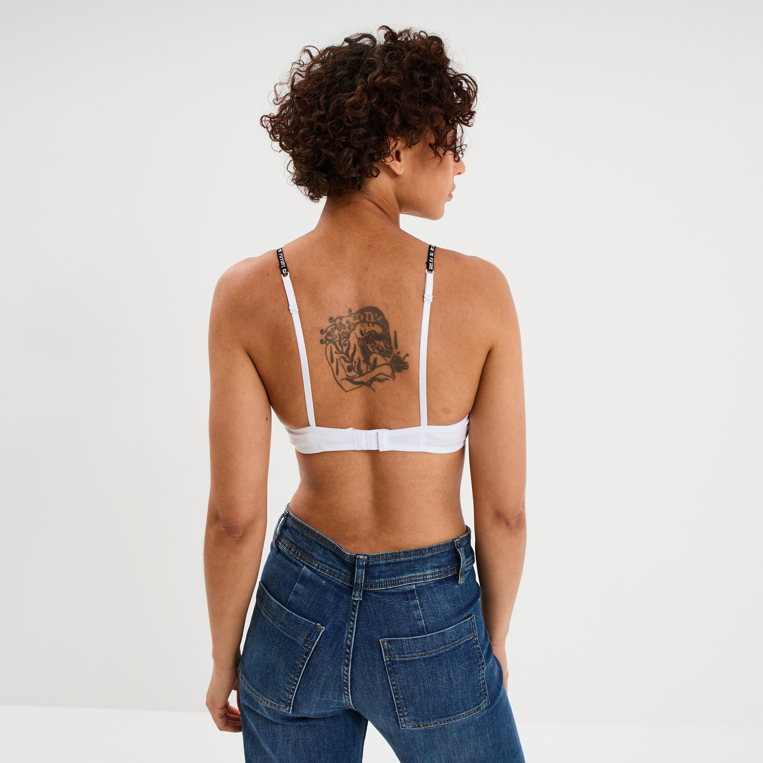 Soutien-gorge Triangle Et String Avec Cœurs Femme, Blanc | Milano