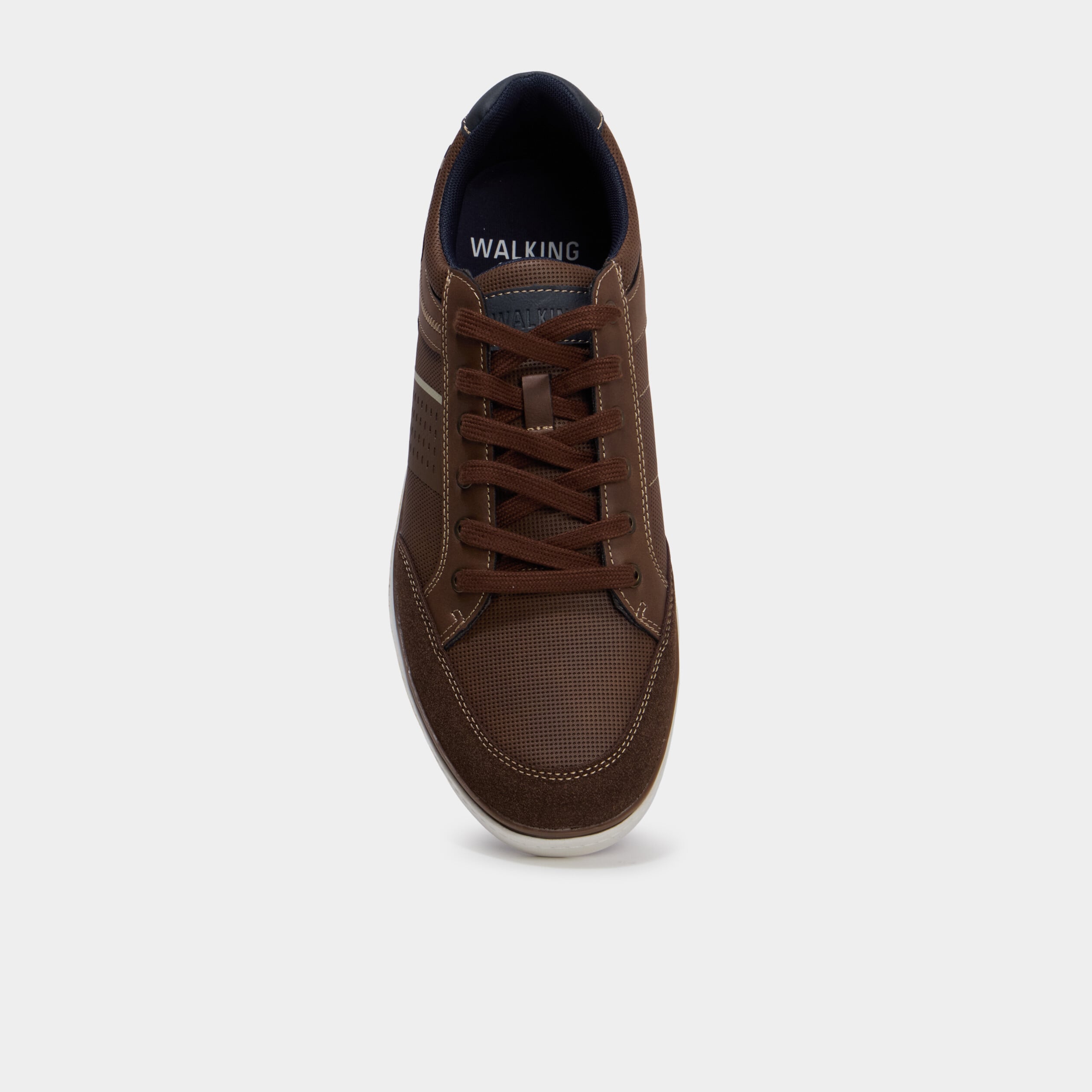 Tennis basses &agrave; lacets marron homme