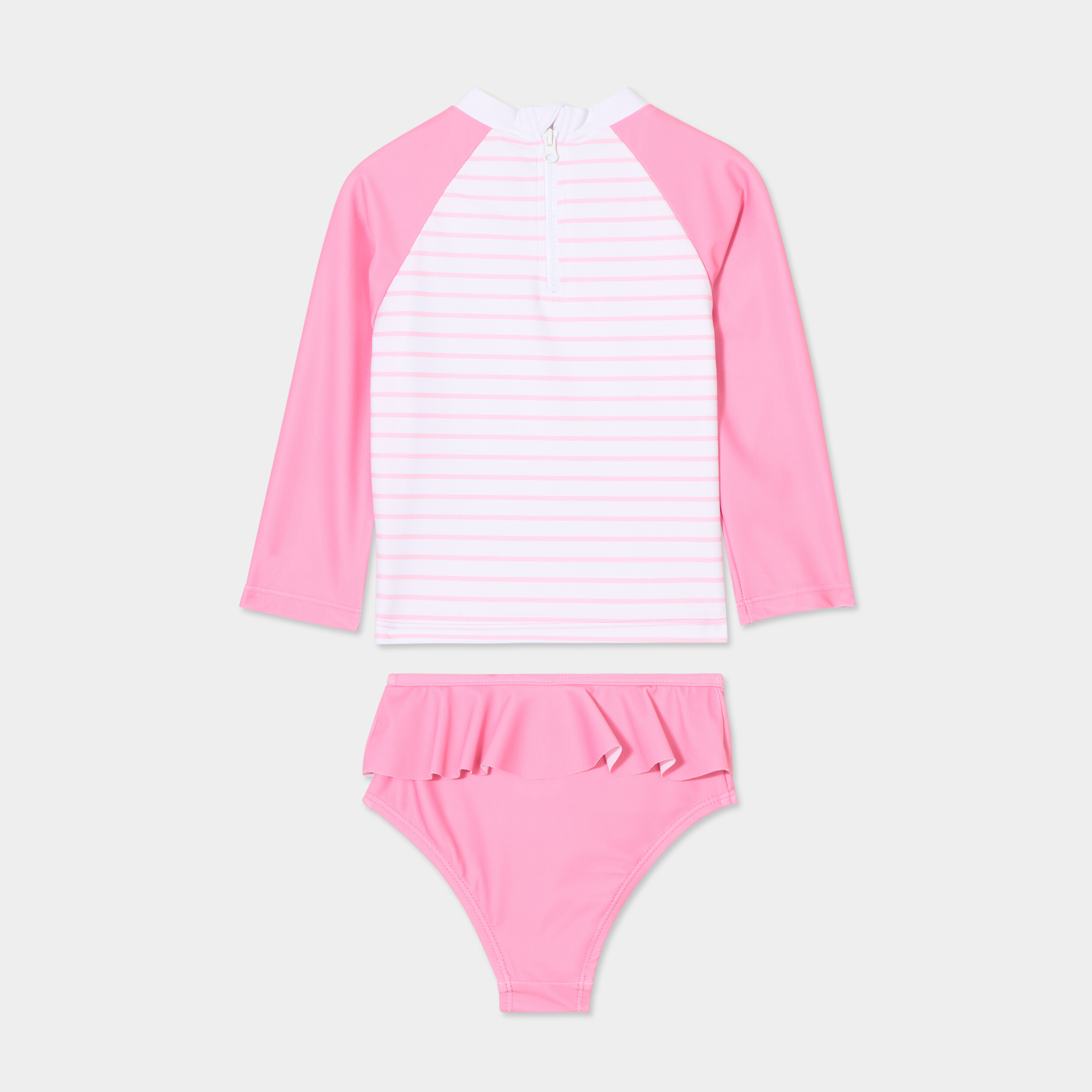 Ensemble de bain t-shirt et culotte rose bébé fille