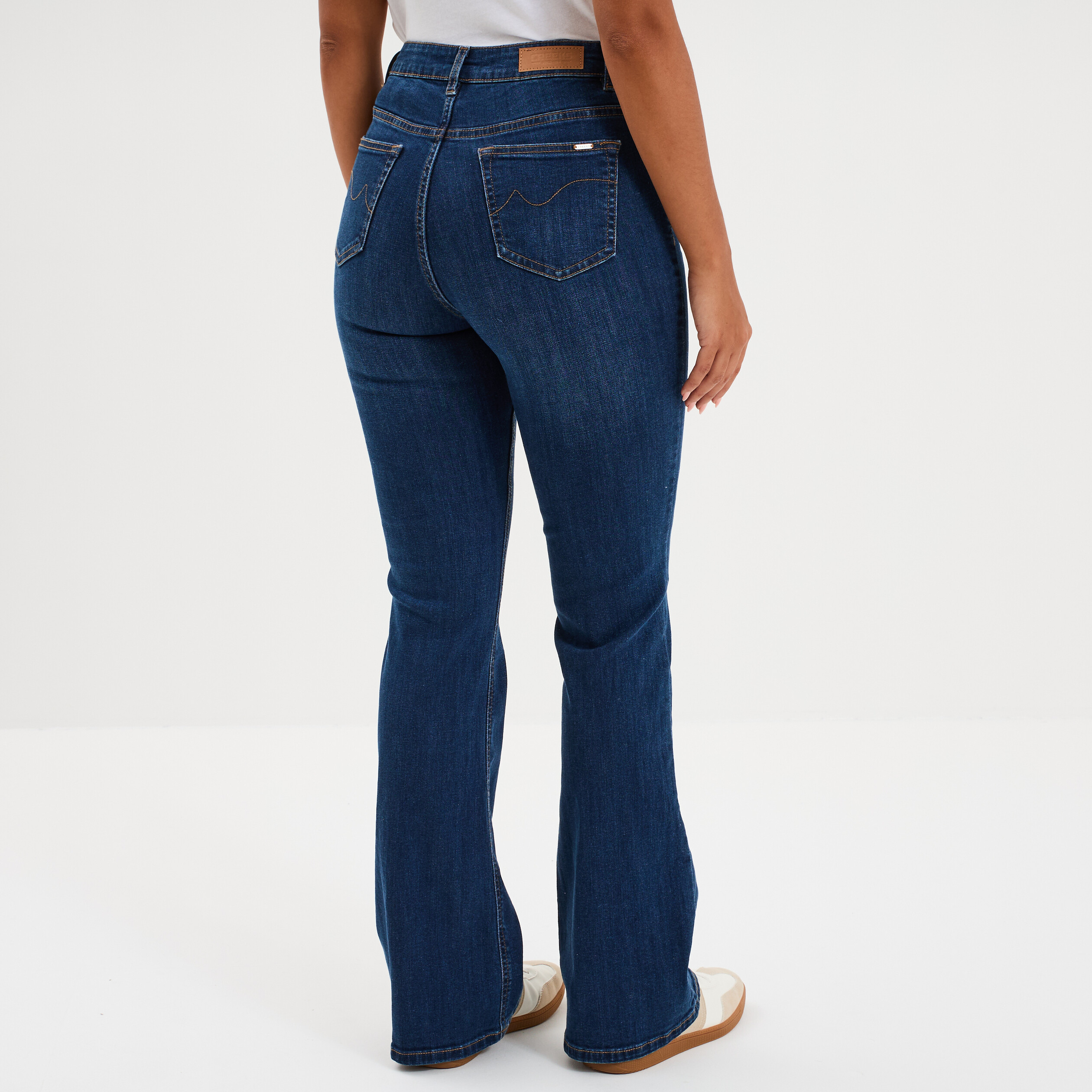 Jeans flare 5 poches denim stone femme