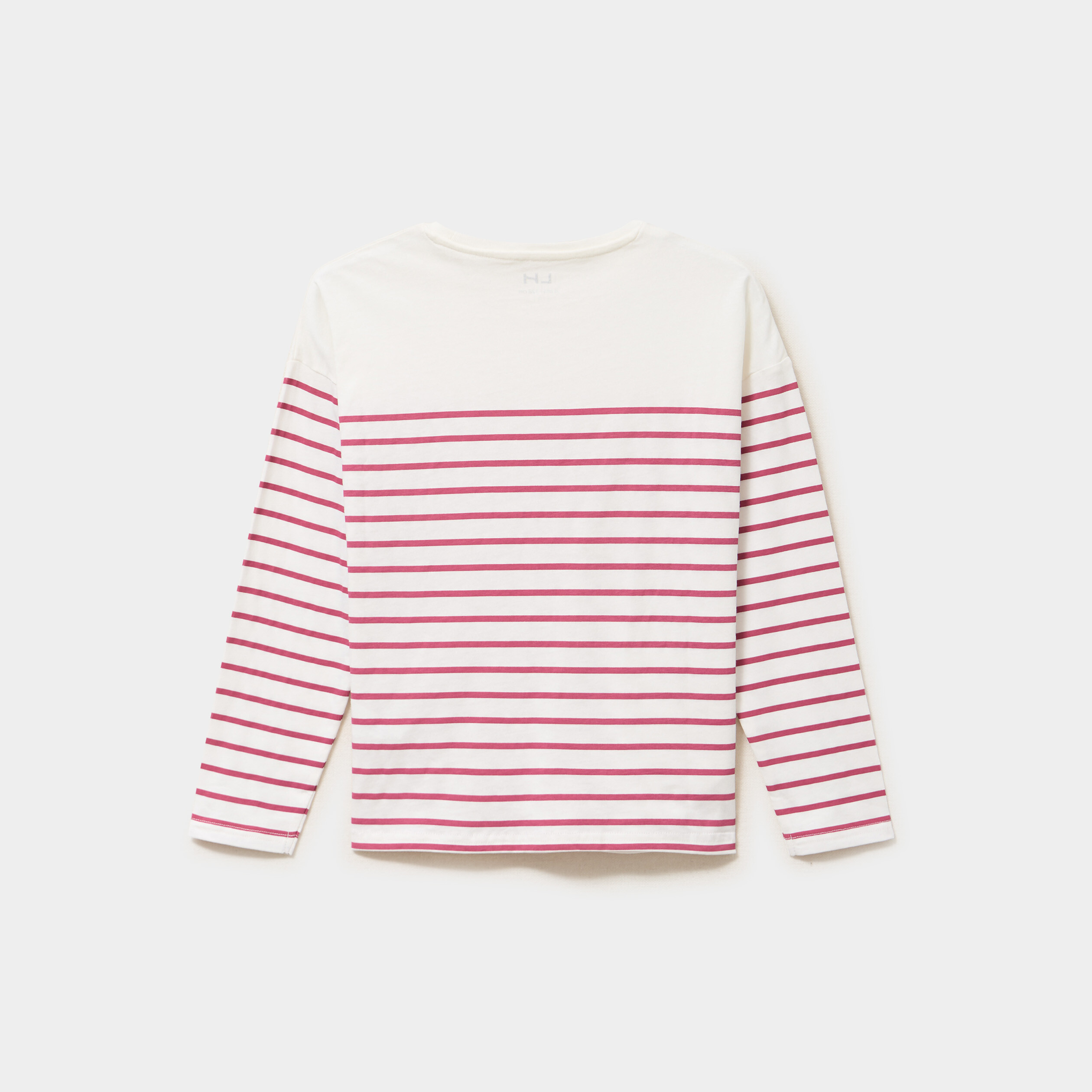 T-shirt coton col rond manches longues vieux rose fille