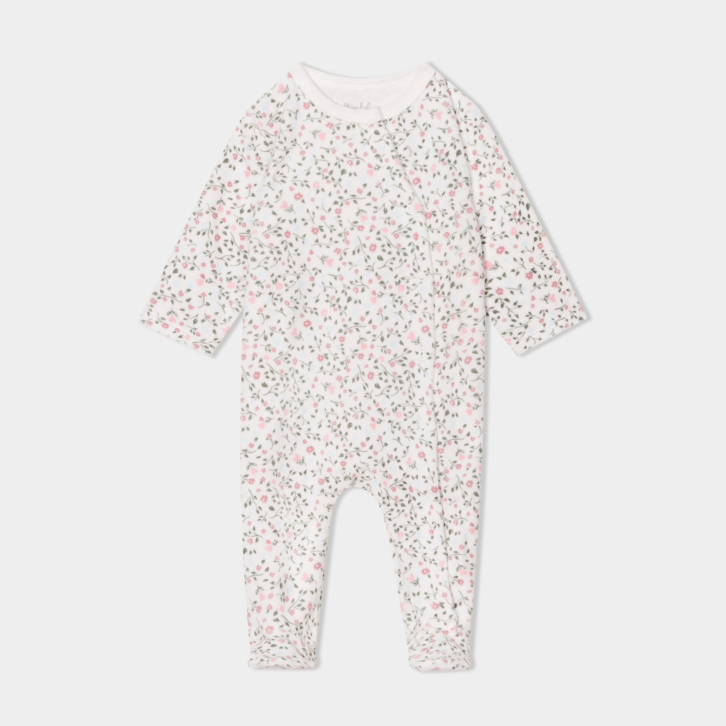 Pyjama dors-bien col rond effet polaire beige b&eacute;b&eacute;