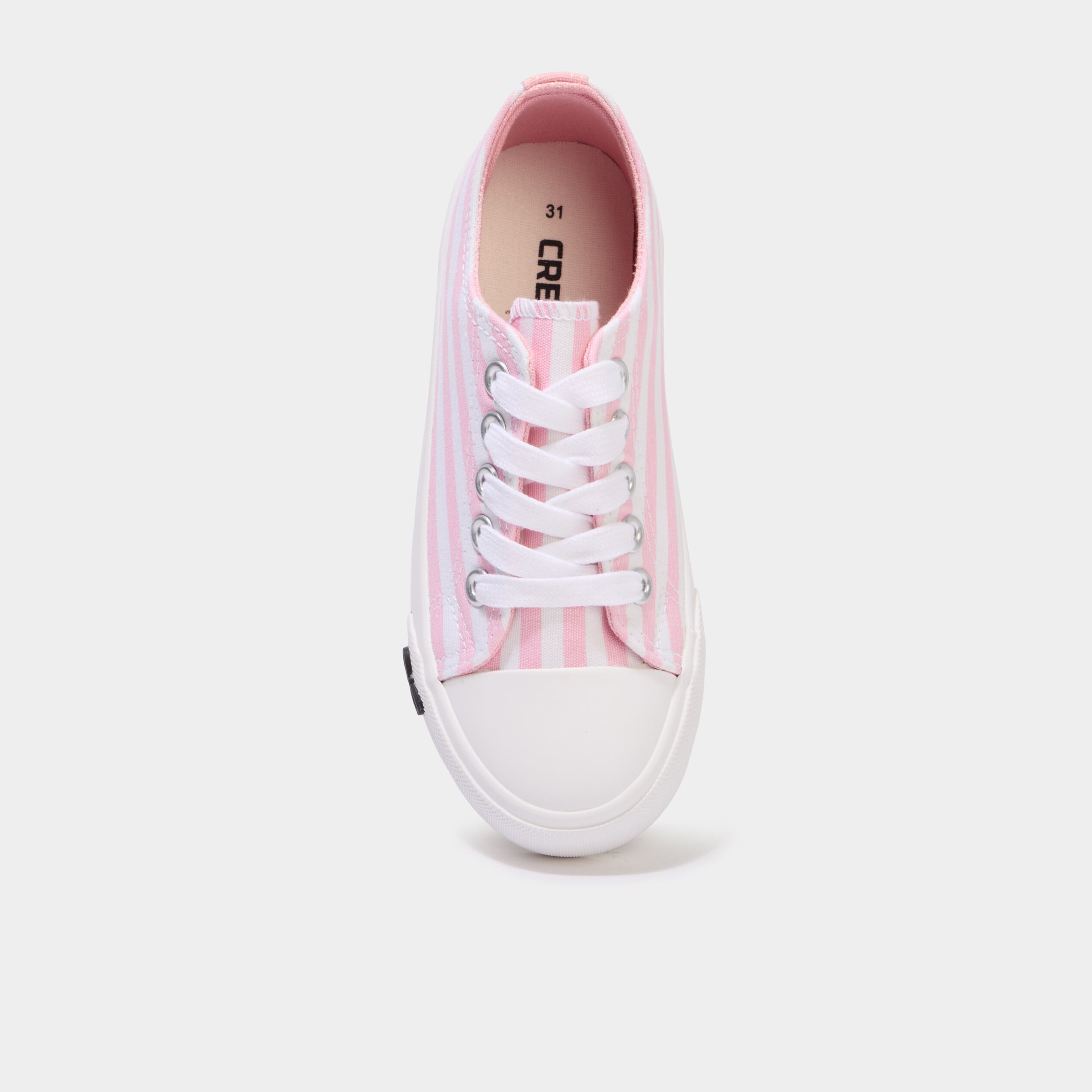 Tennis basses en toile bout renforc&eacute; rose fille