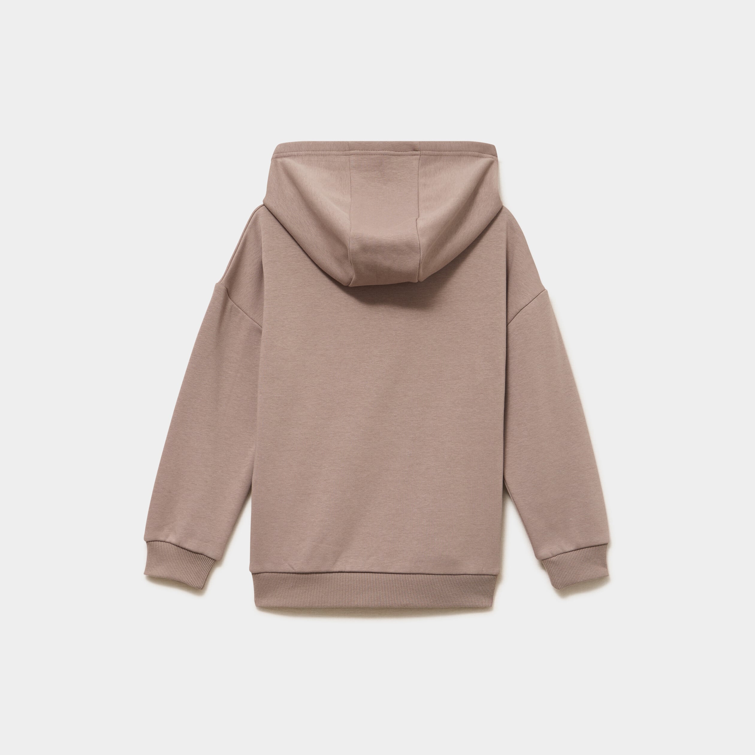 Sweat hoodie doubl&eacute; &agrave; capuche oversize taupe gar&ccedil;on