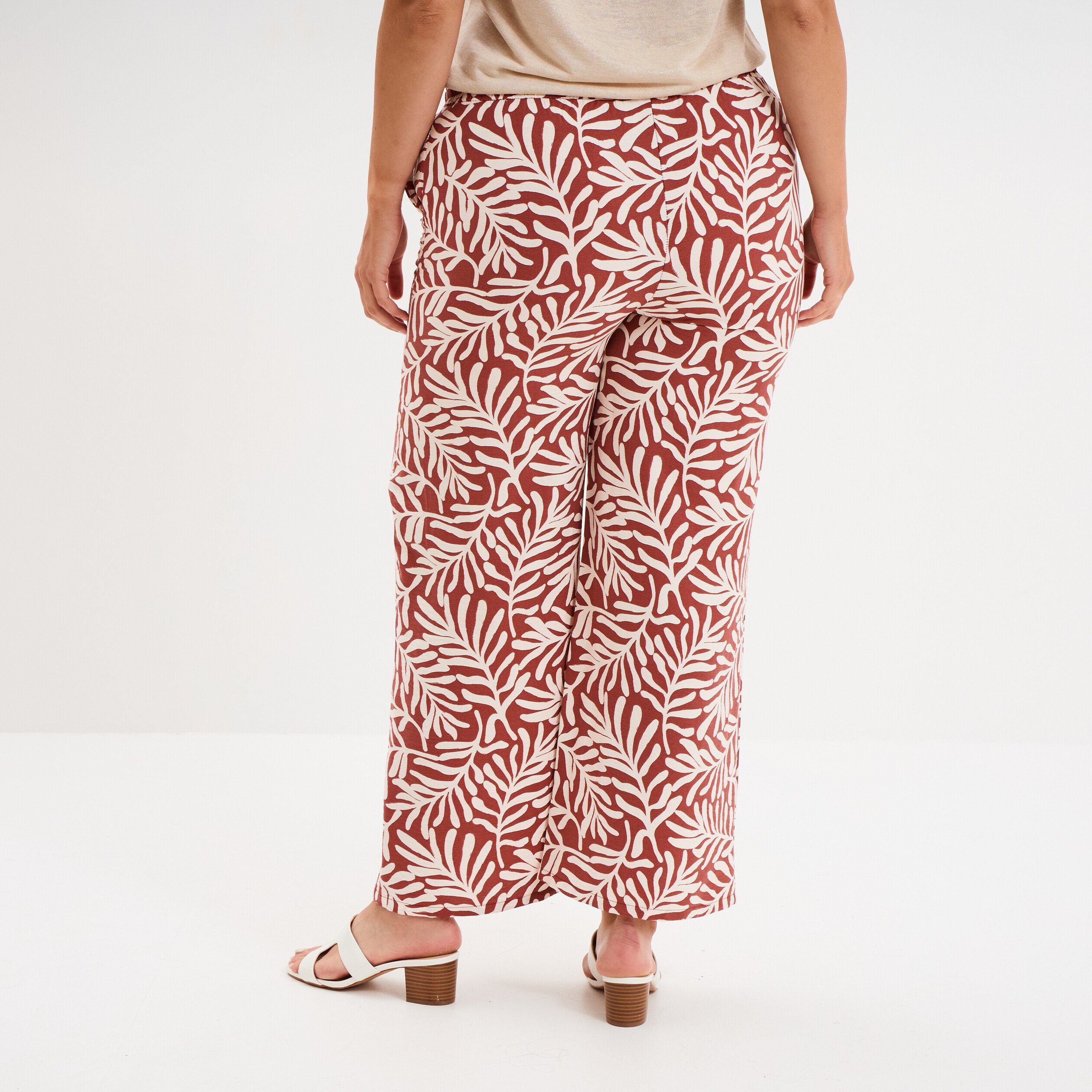 pantalon large fluide terracotta femmegt Pantalon large fluide terracotta femme grande taille
