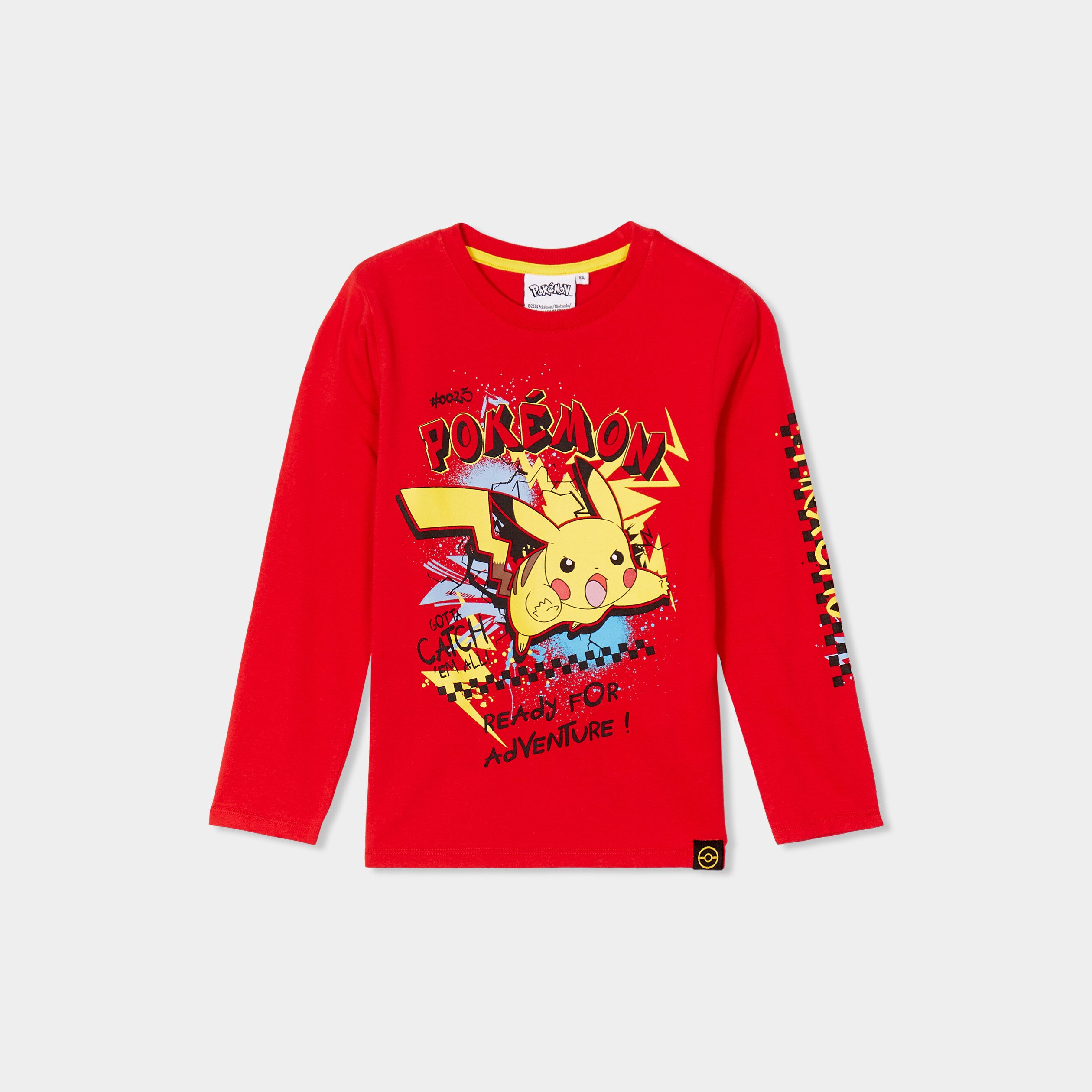 t shirt manches longues pokemon pikachu rouge garcon T-shirt manches longues Pokémon Pikachu rouge garçon