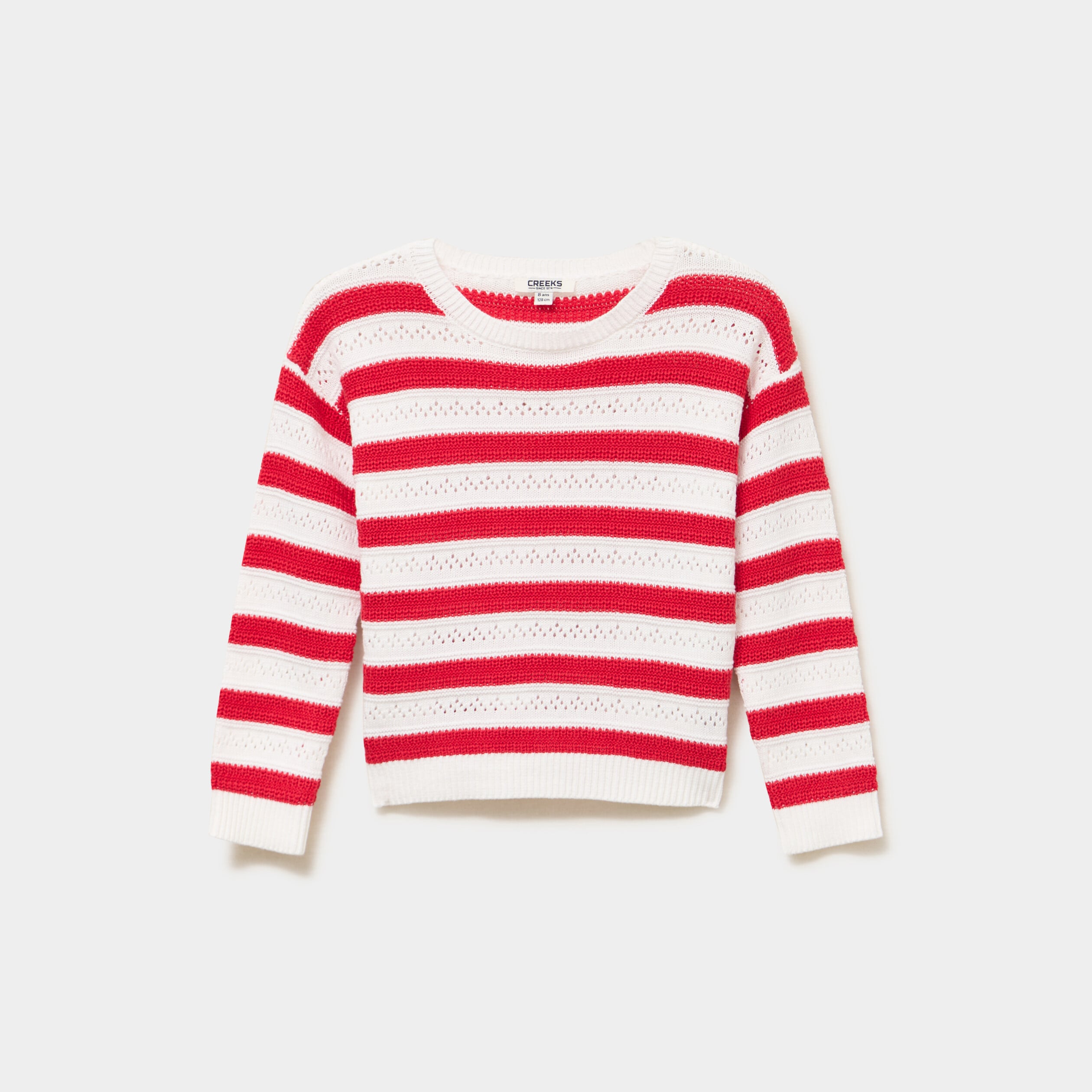 Pull manches longues coton rouge fille