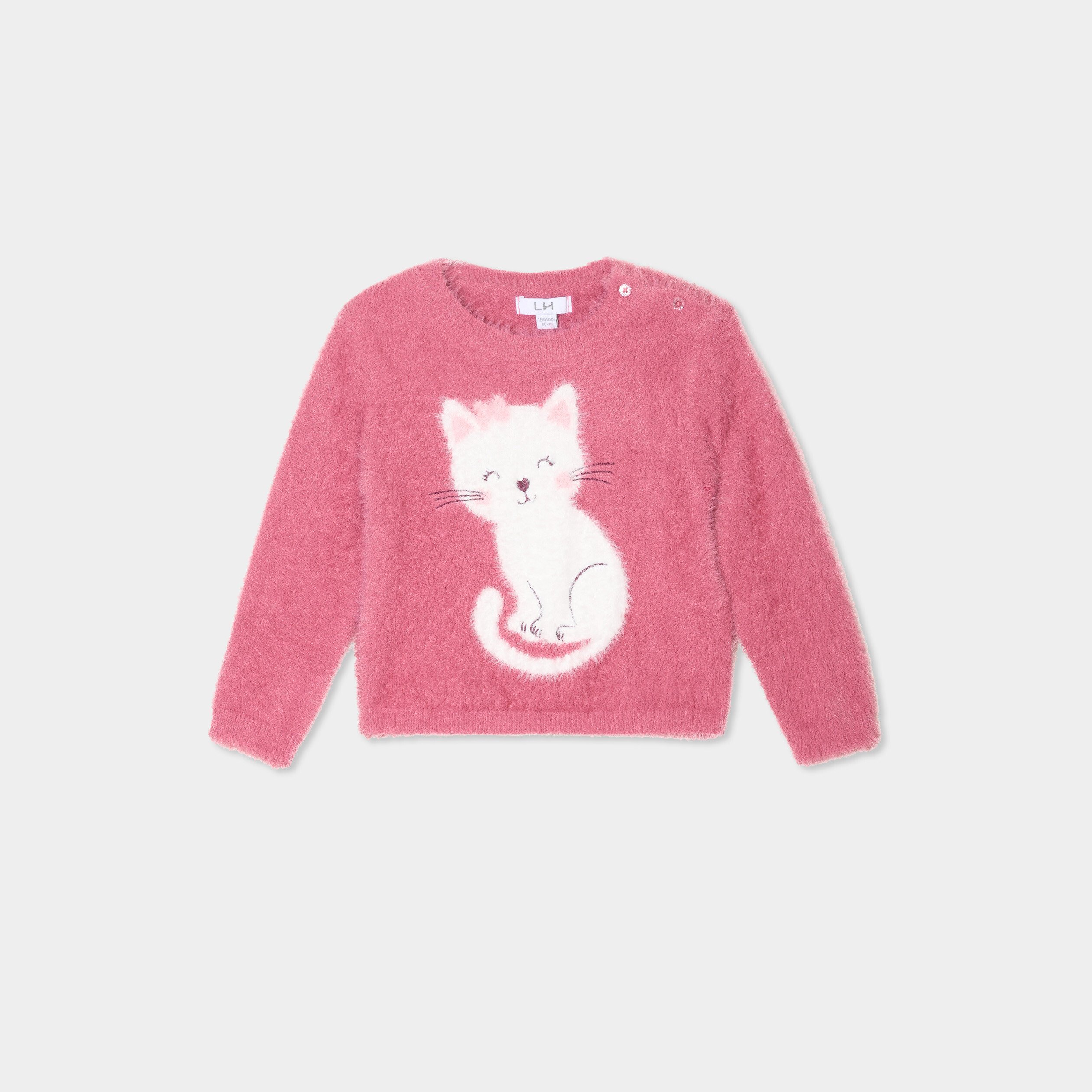 pull manches longues vieux rose bebef Pull manches longues vieux rose bébé fille