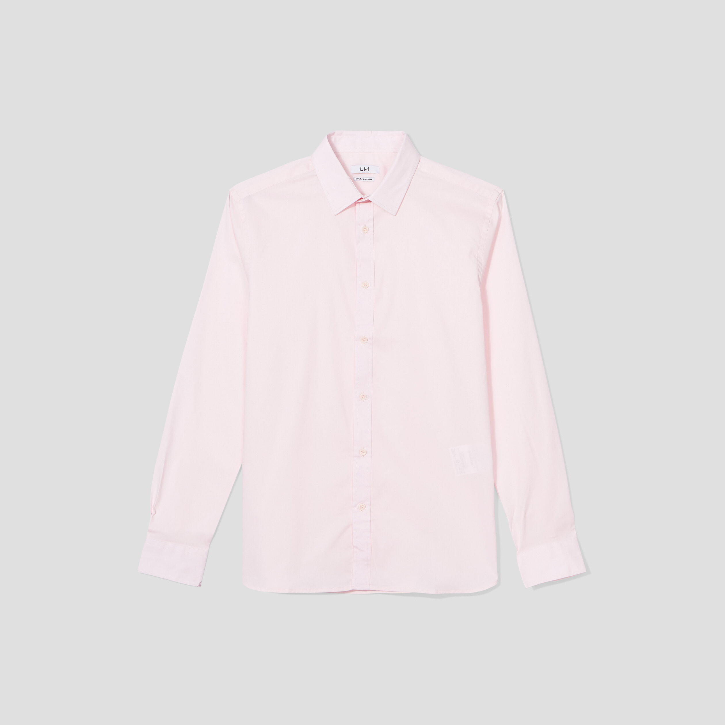 chemise effet stretch manches longues rose clair homme Chemise effet stretch manches longues rose clair homme