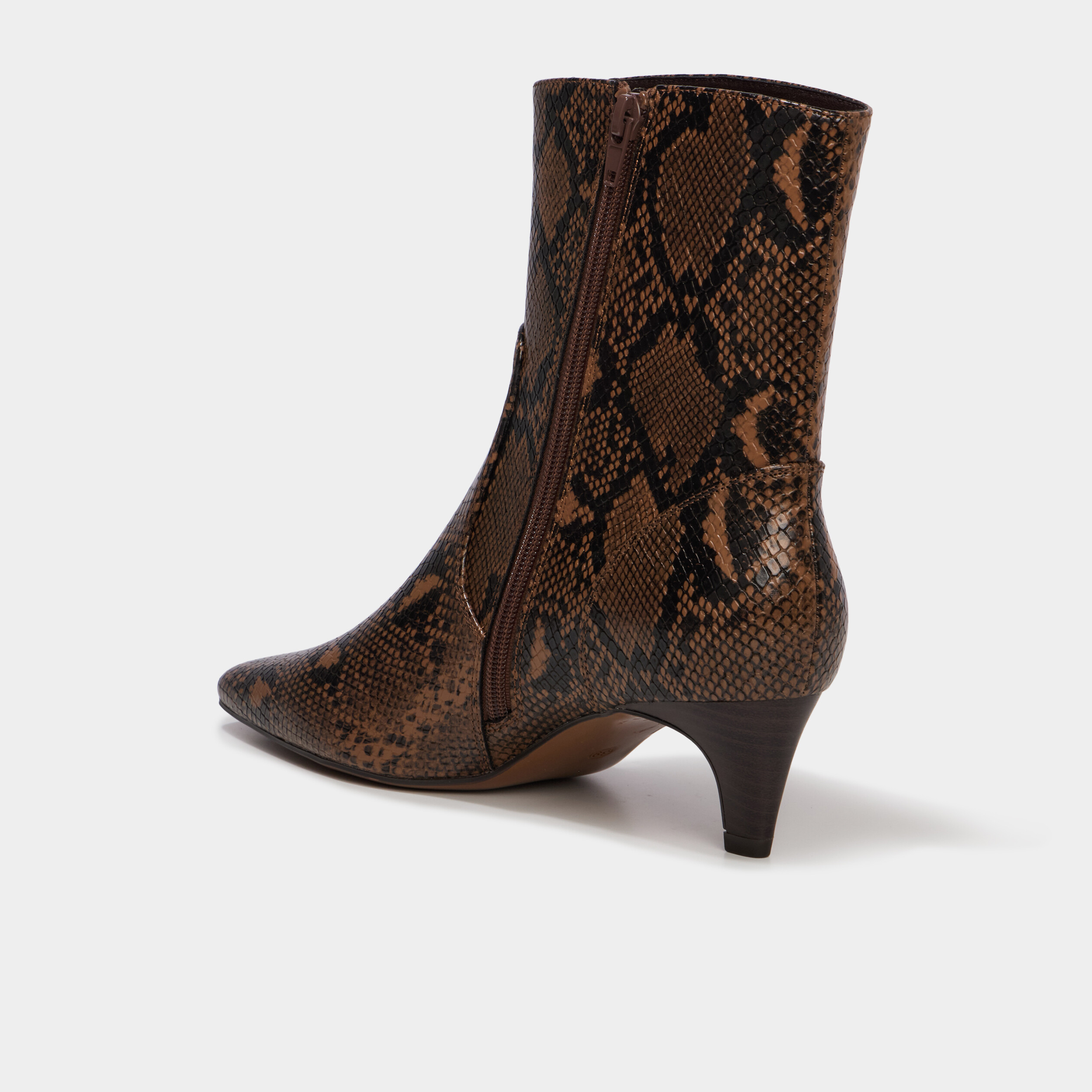 Bottines kitten heel zipp&eacute;es multicolore femme