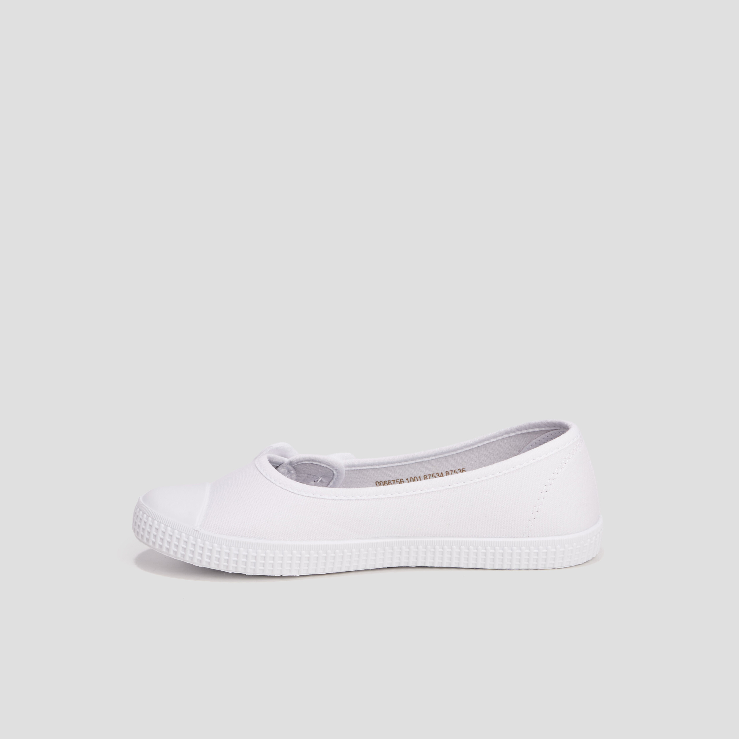 Ballerines en toile avec noeuds blanc femme