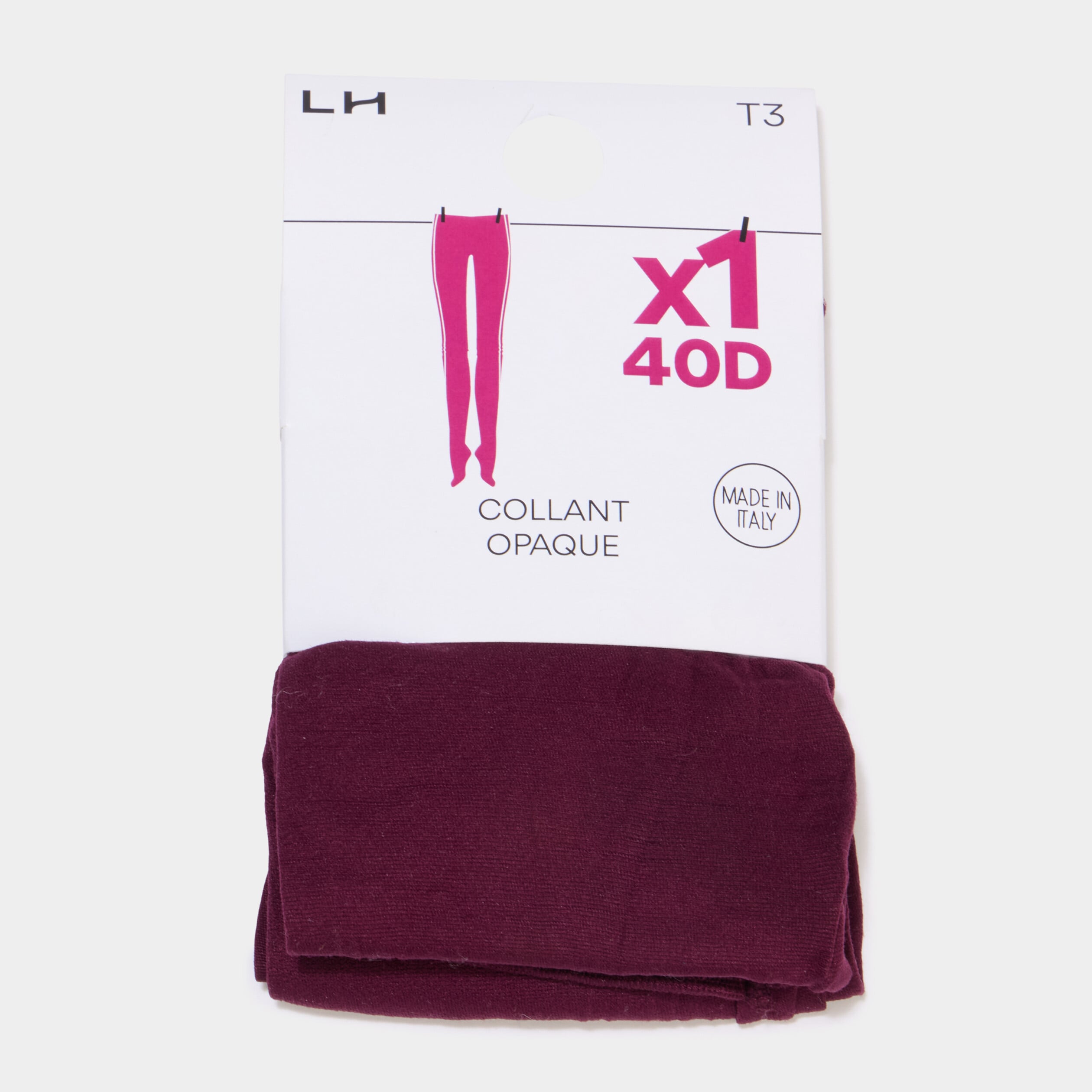 Collants opaques 40D bordeaux femme