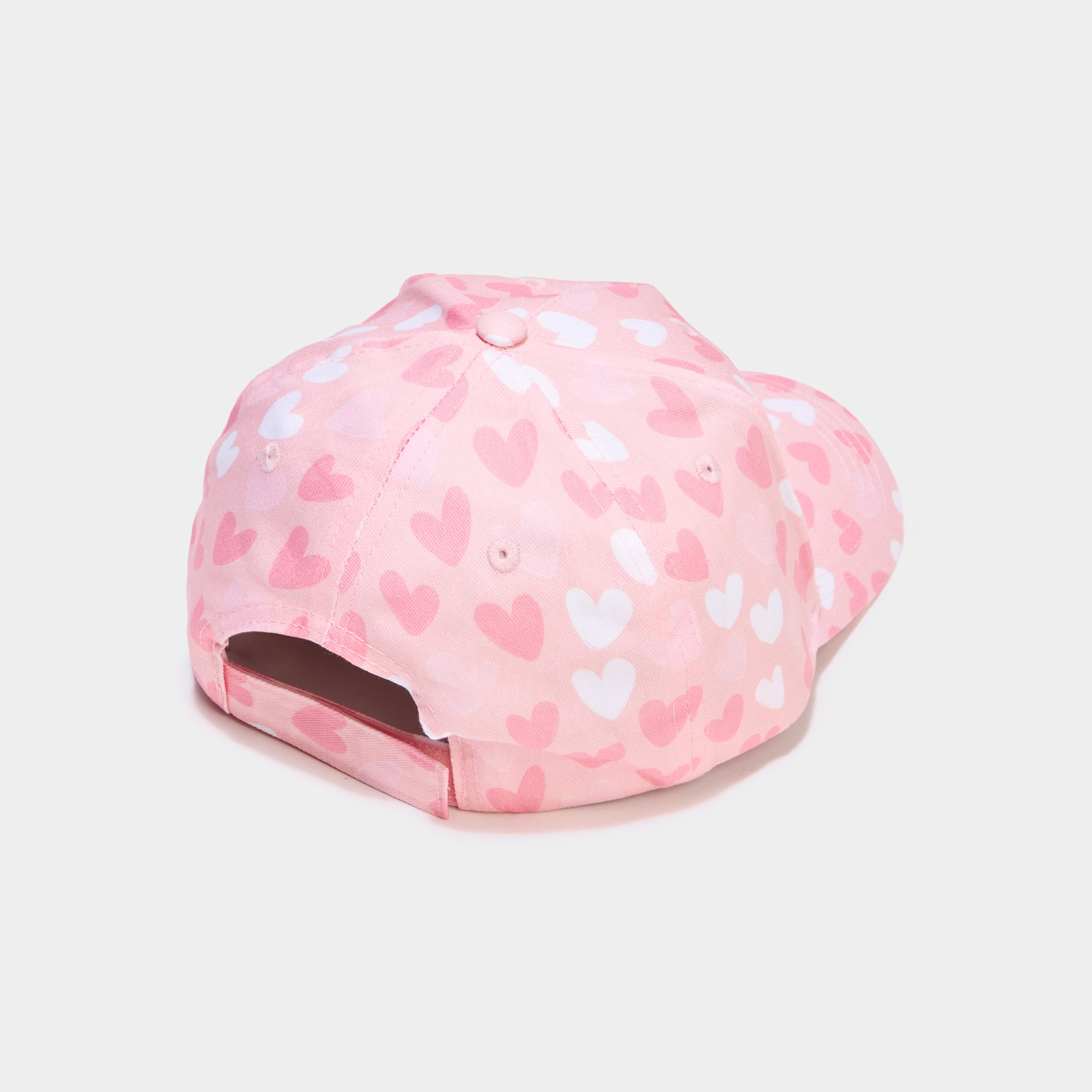 Casquette coton avec bride ajustable rose fille