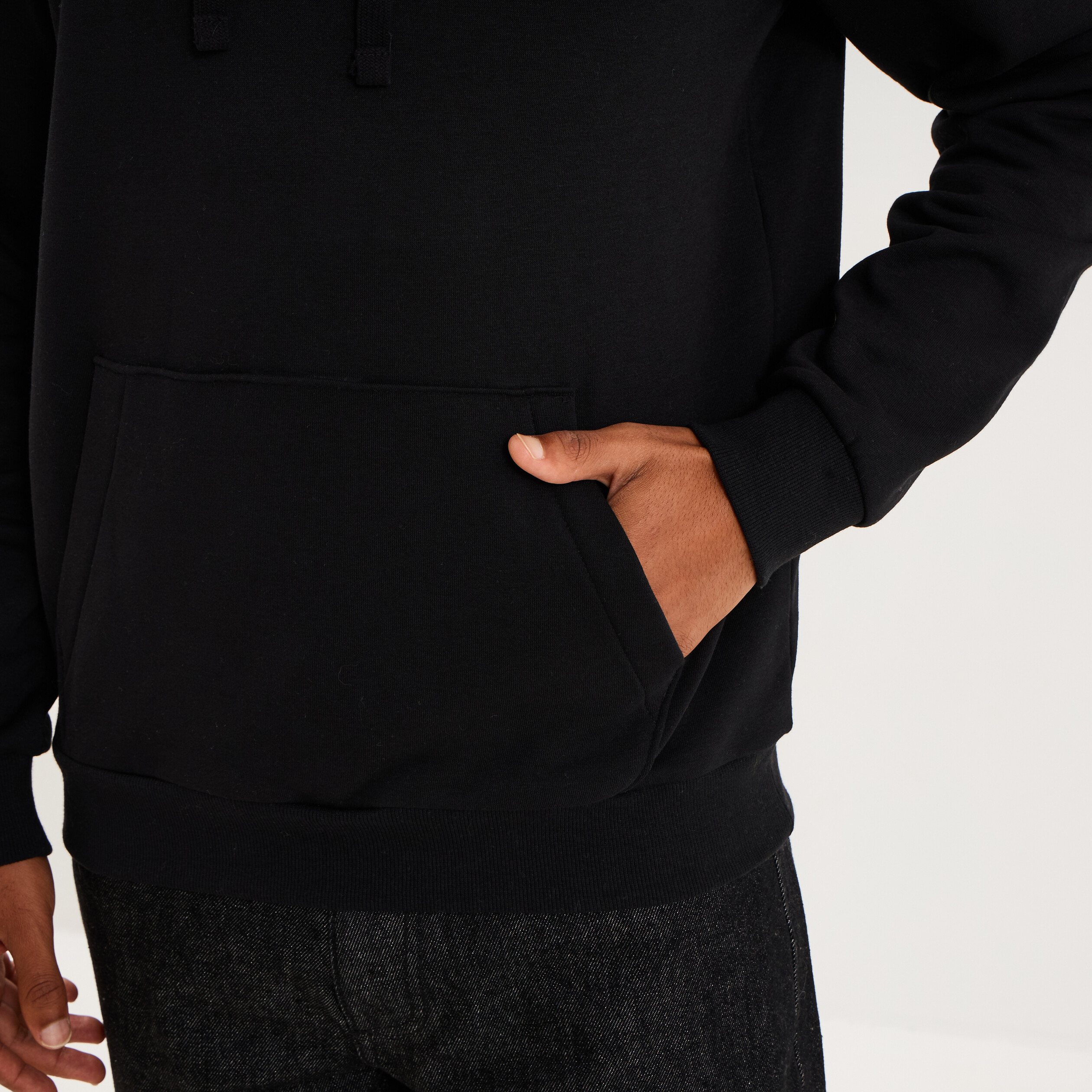Sweat molleton &agrave; capuche hoodie noir homme
