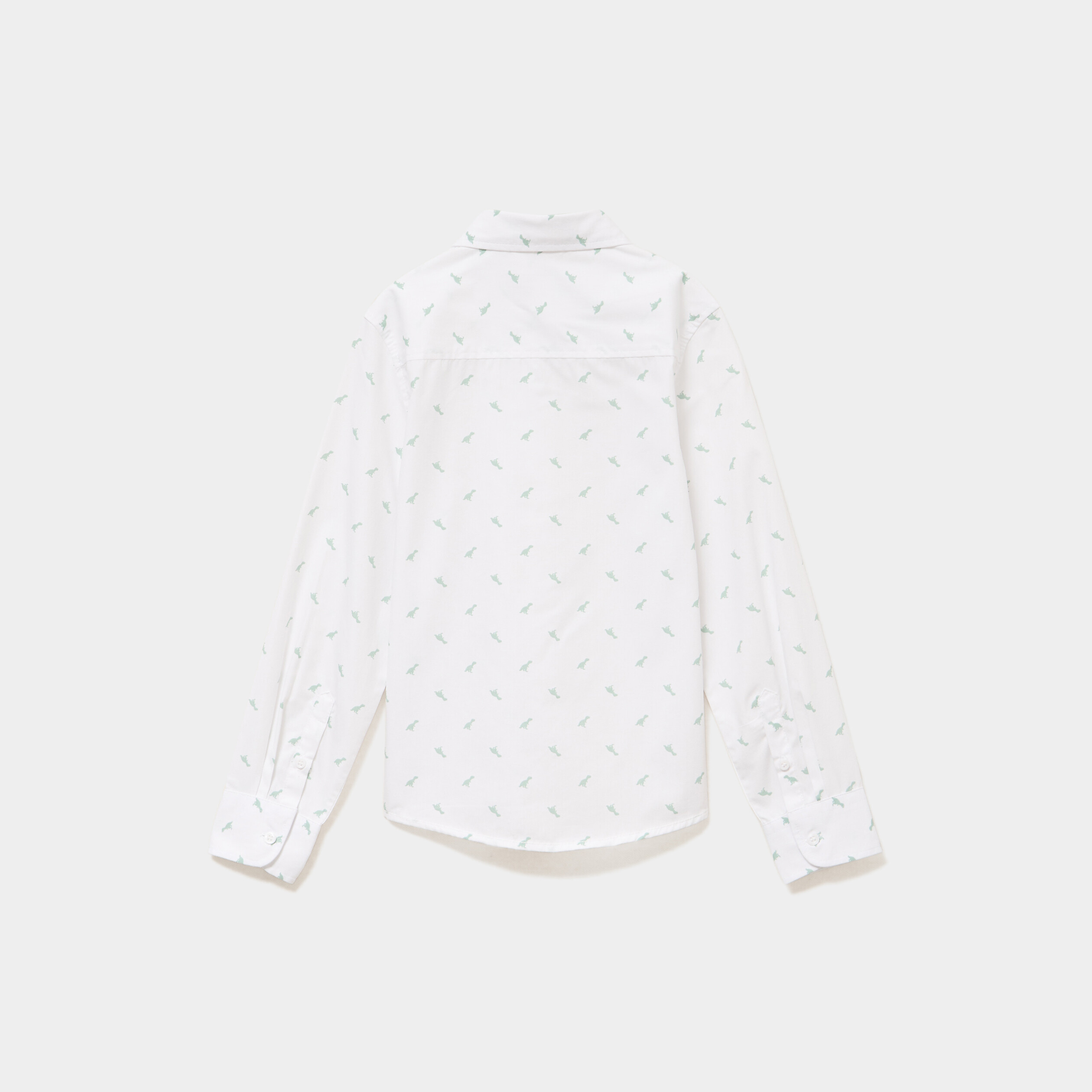 Chemise droite &agrave; manches longues blanc gar&ccedil;on