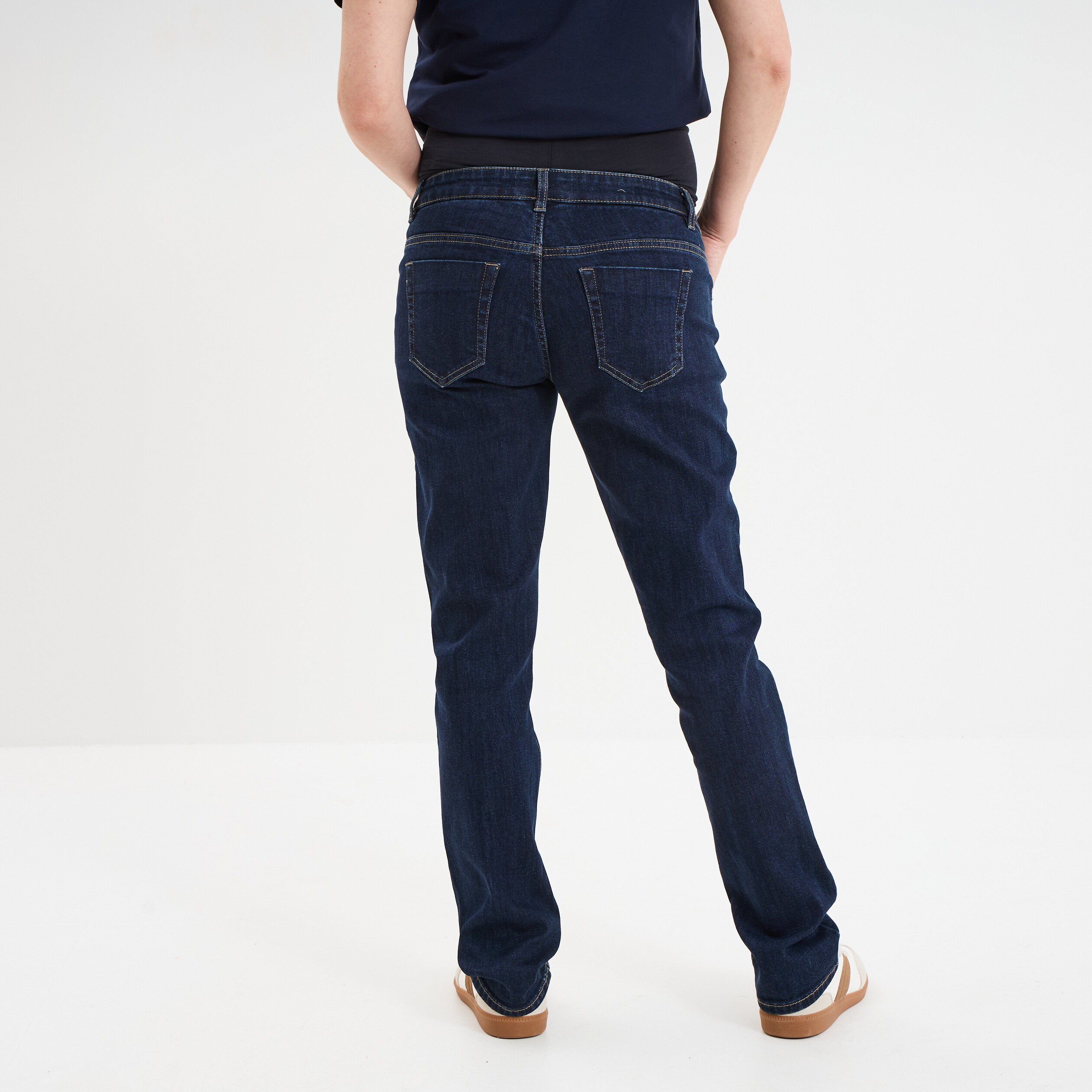 jeans grossesse droit avec bandeau denim brut femmemater Jeans grossesse droit avec bandeau denim brut femme maternité