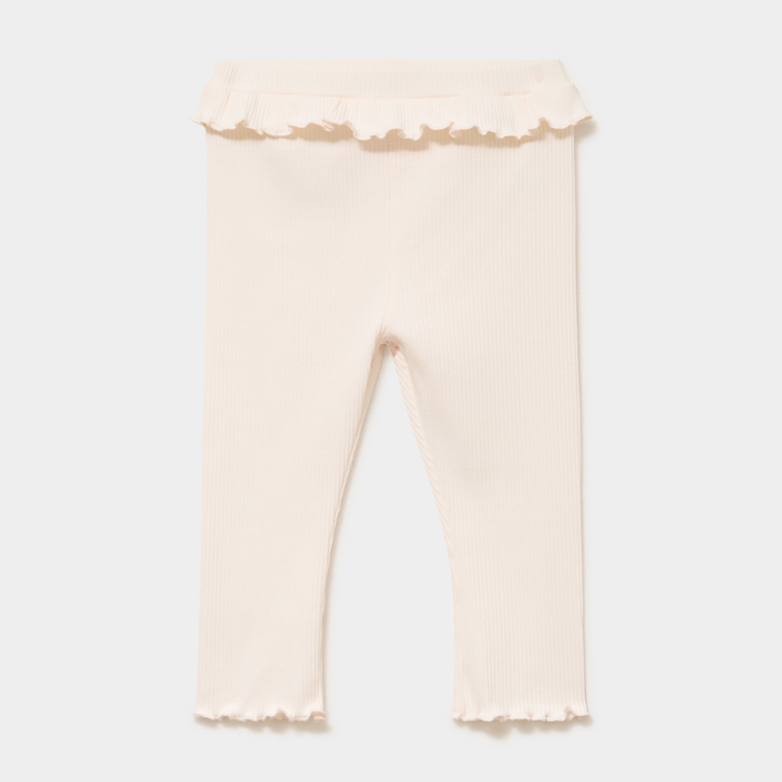 Legging c&ocirc;tel&eacute; &agrave; volants creme b&eacute;b&eacute; fille