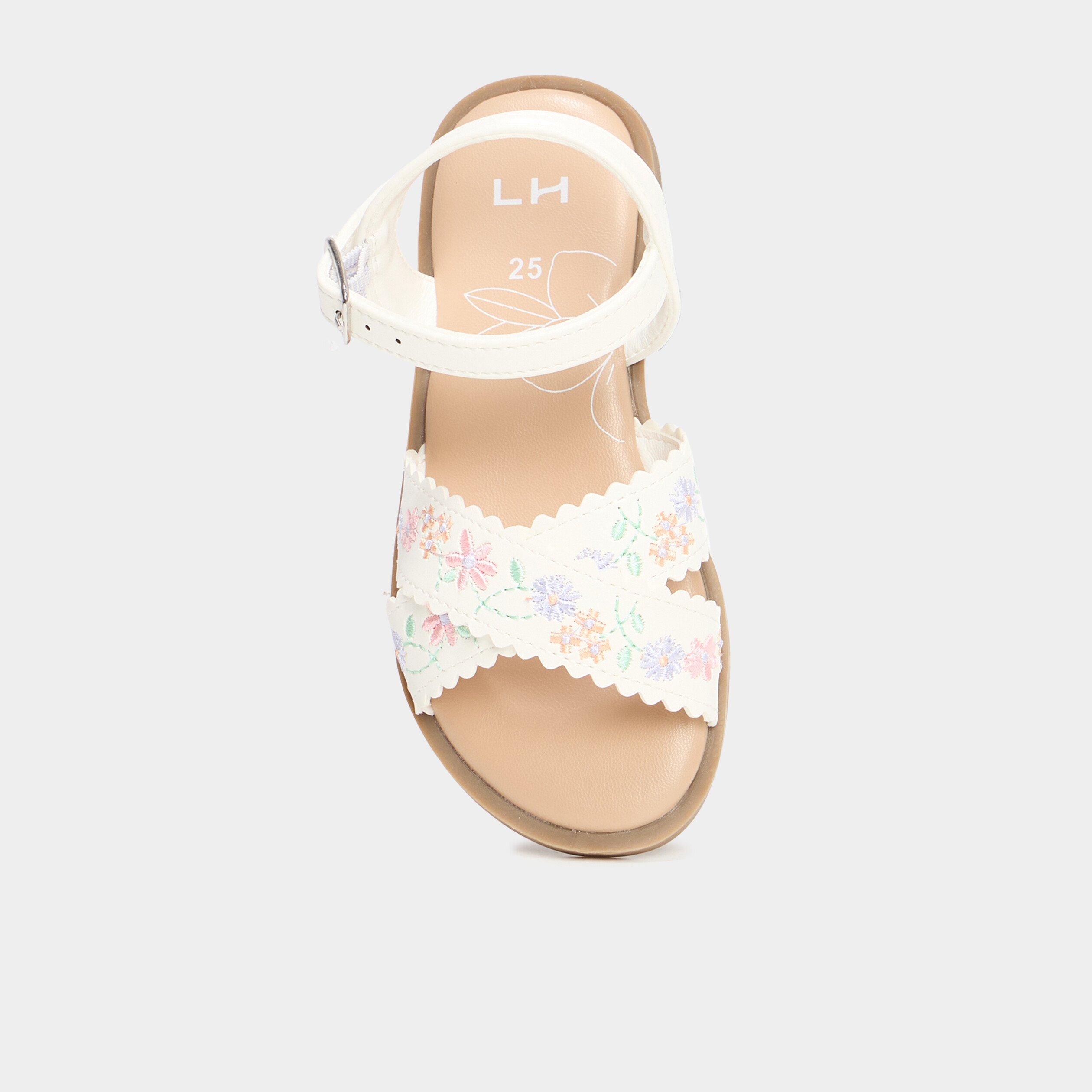 sandales a broderie blanc fille Sandales à broderie blanc fille