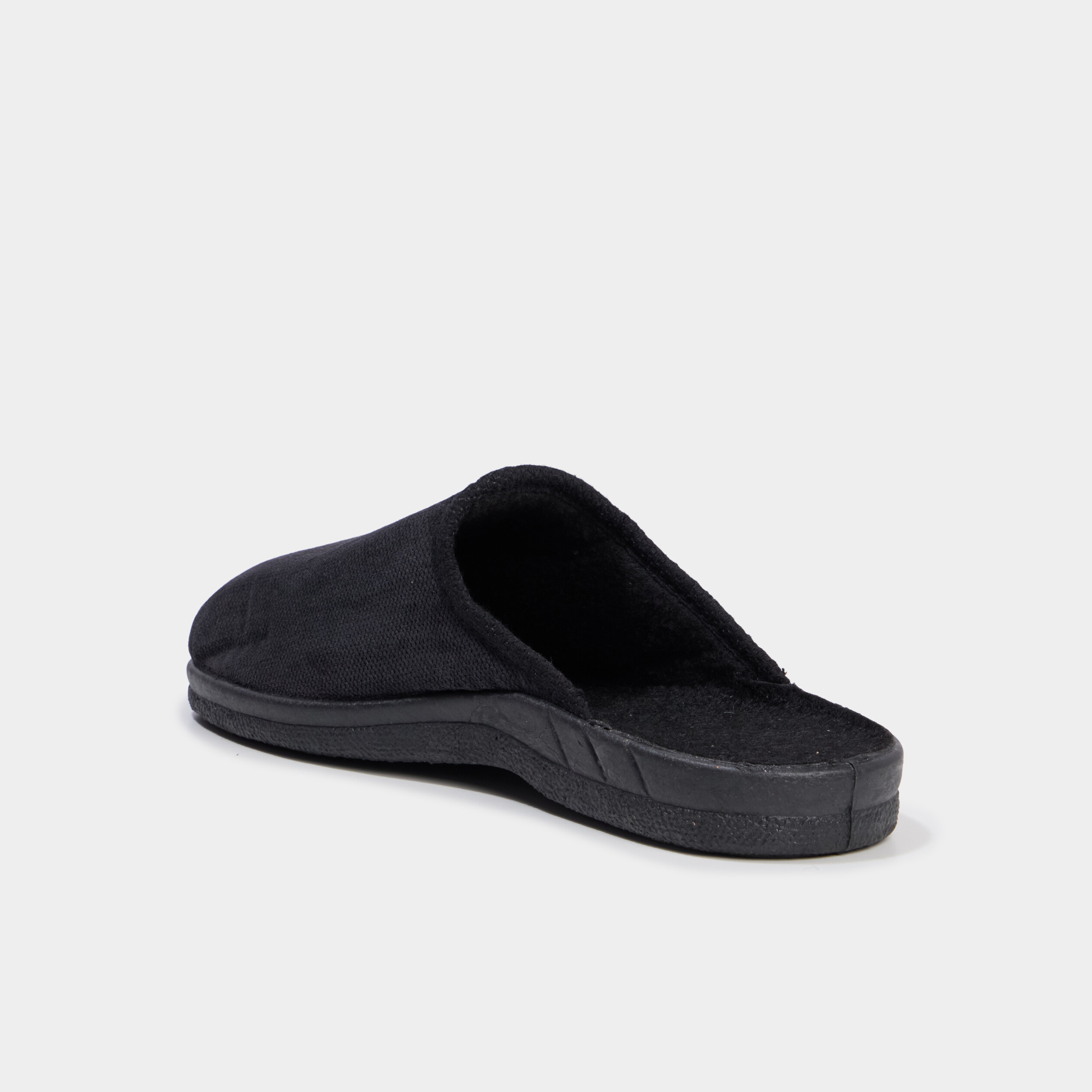 Chaussons mules effet velours noir homme